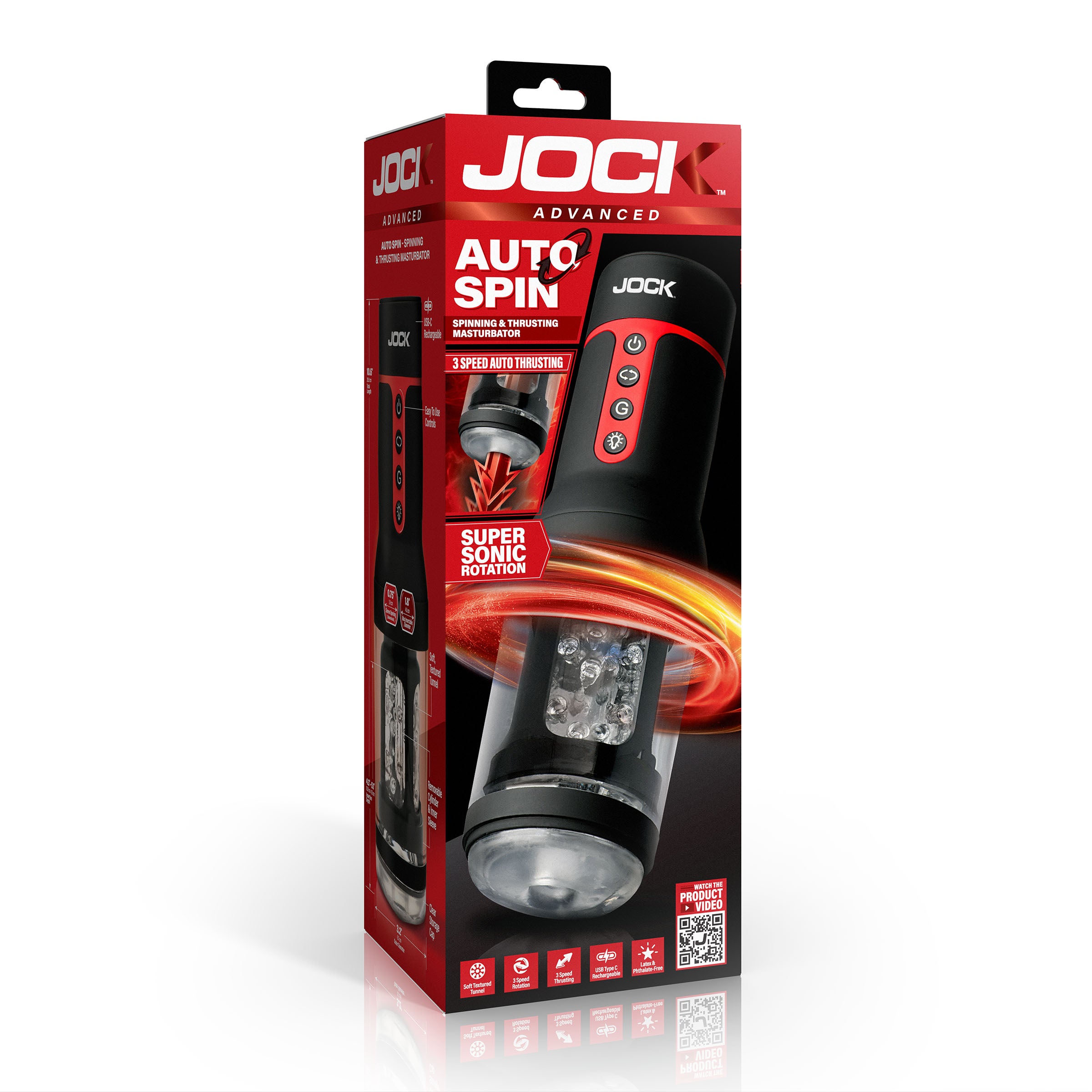 Jock Auto Spin Spinning and Thrusting Masturbator Black