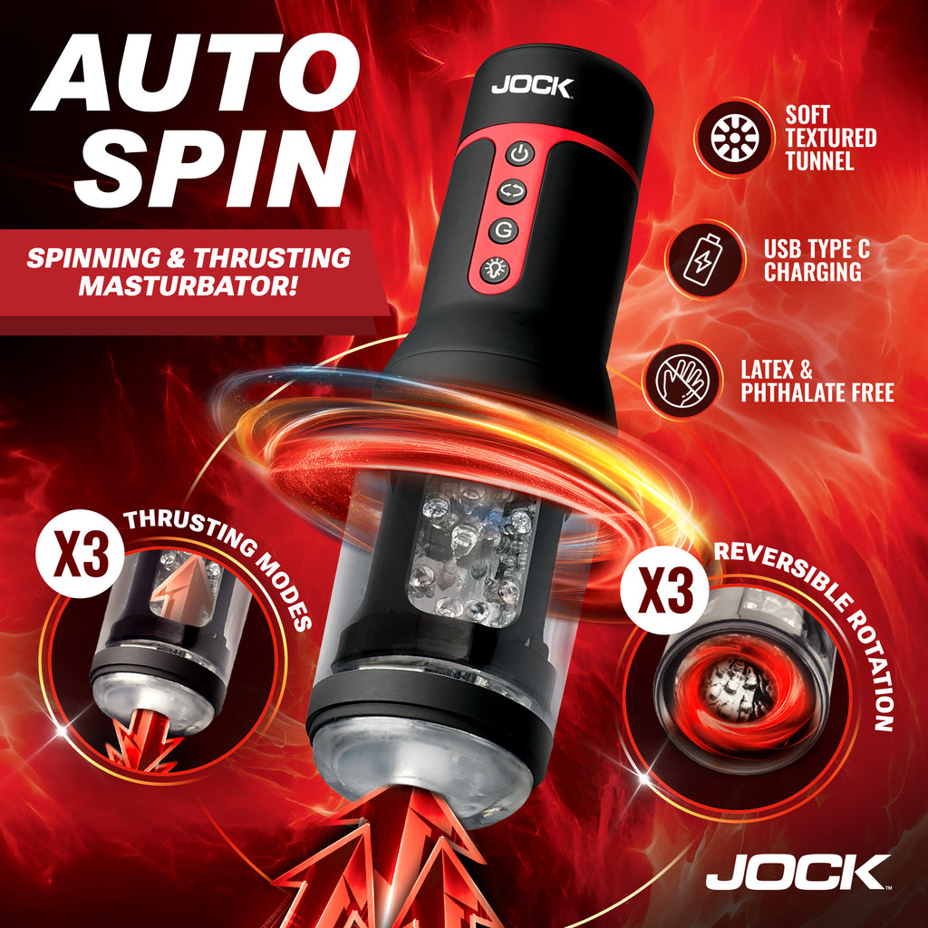 Jock Auto Spin Spinning and Thrusting Masturbator Black