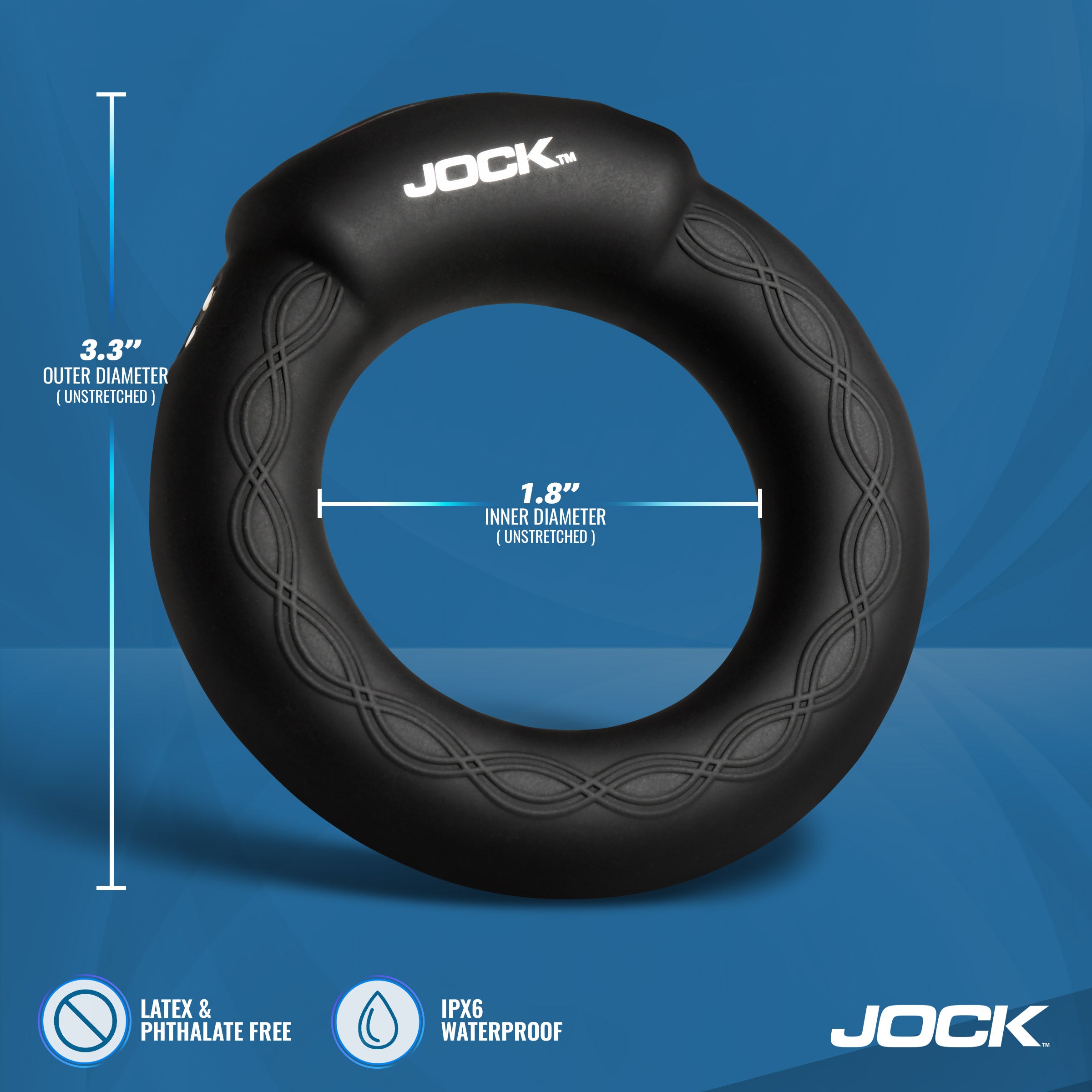 Jock Rumbler Vibrating & Warming C-Ring - 1.8" Black
