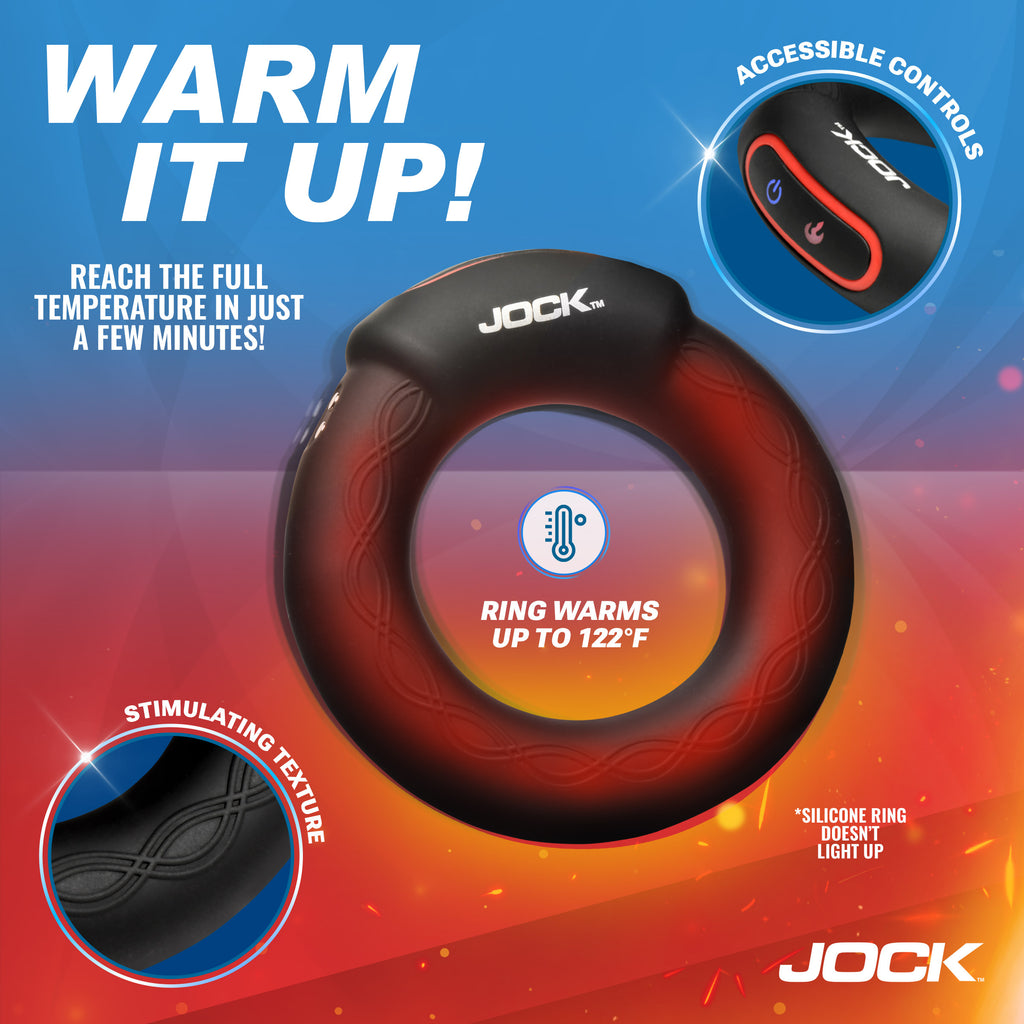 Jock Rumbler Vibrating & Warming C-Ring - 2" Black