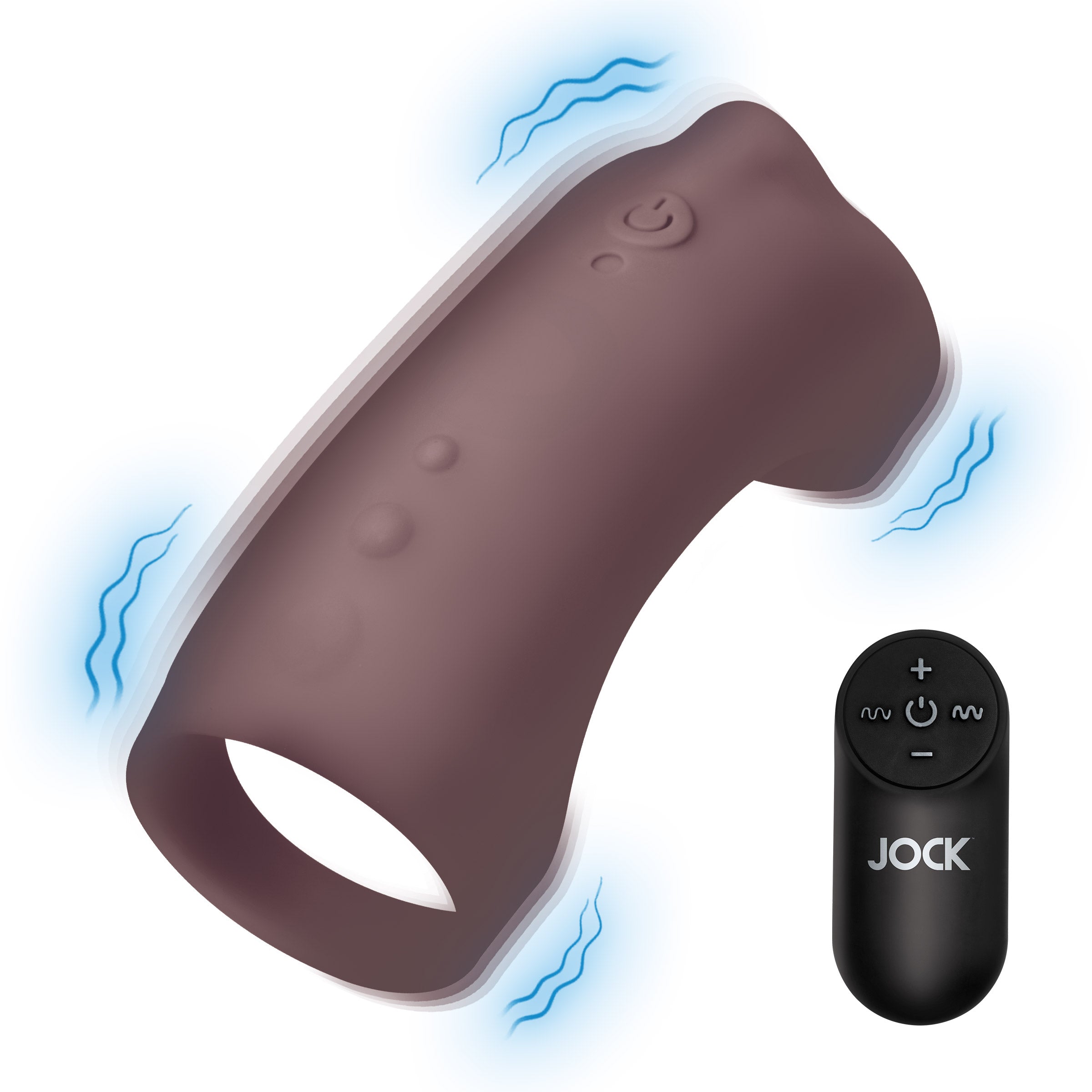Jock Vibrating Silicone Penis Sleeve - Dark Brown