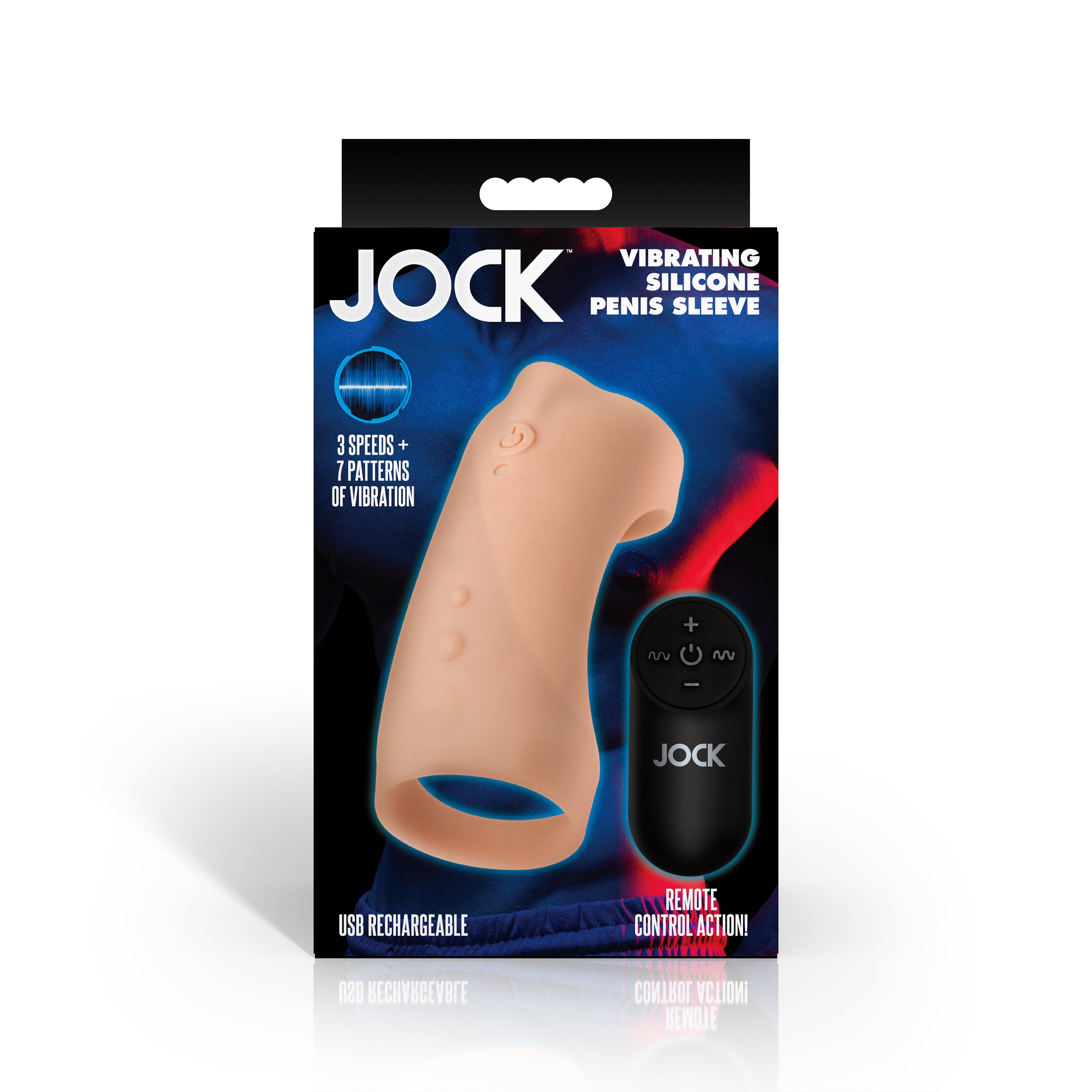 Jock Vibrating Silicone Penis Sleeve - Dark Flesh