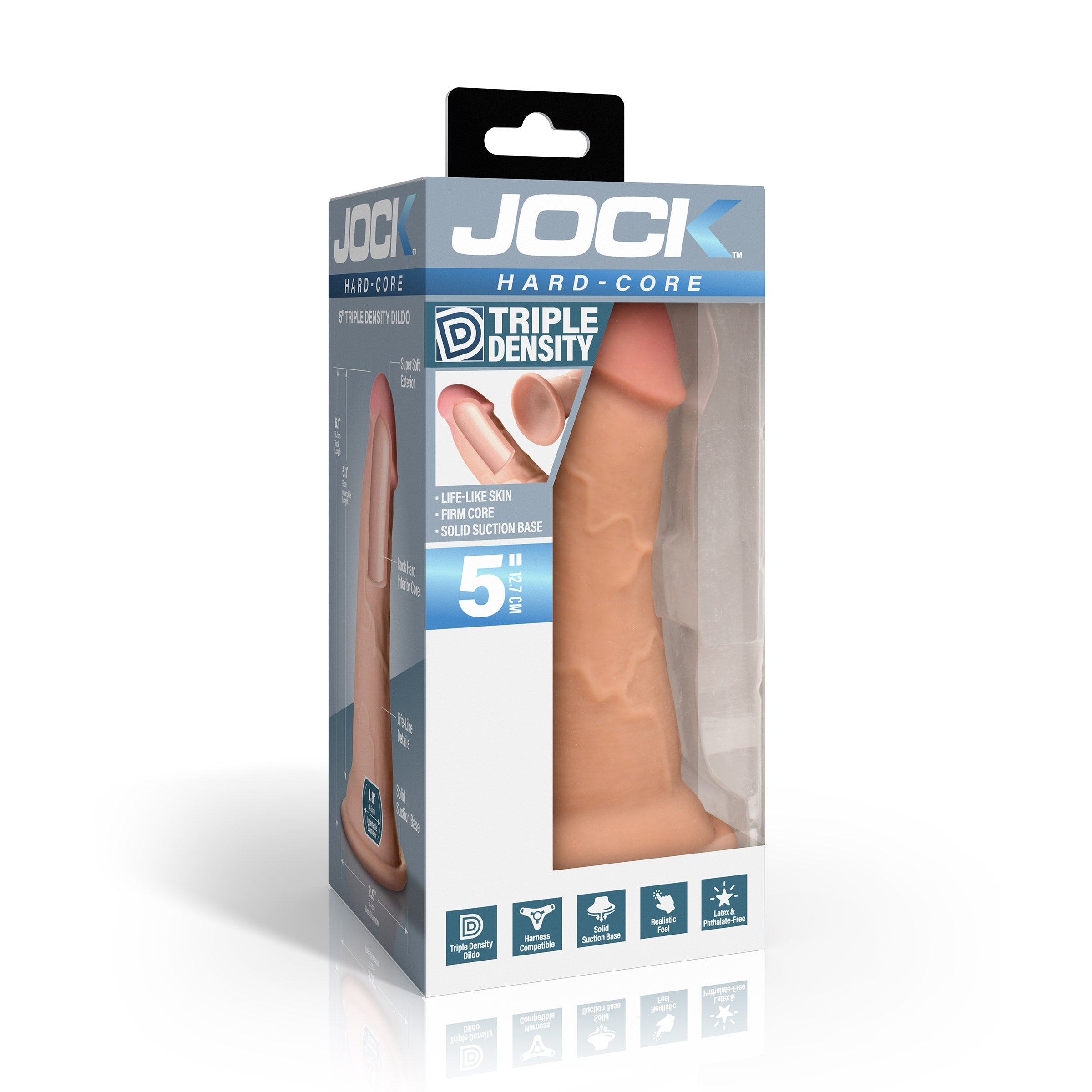 Jock Hard-Core 5" Triple Density Dildo Flesh