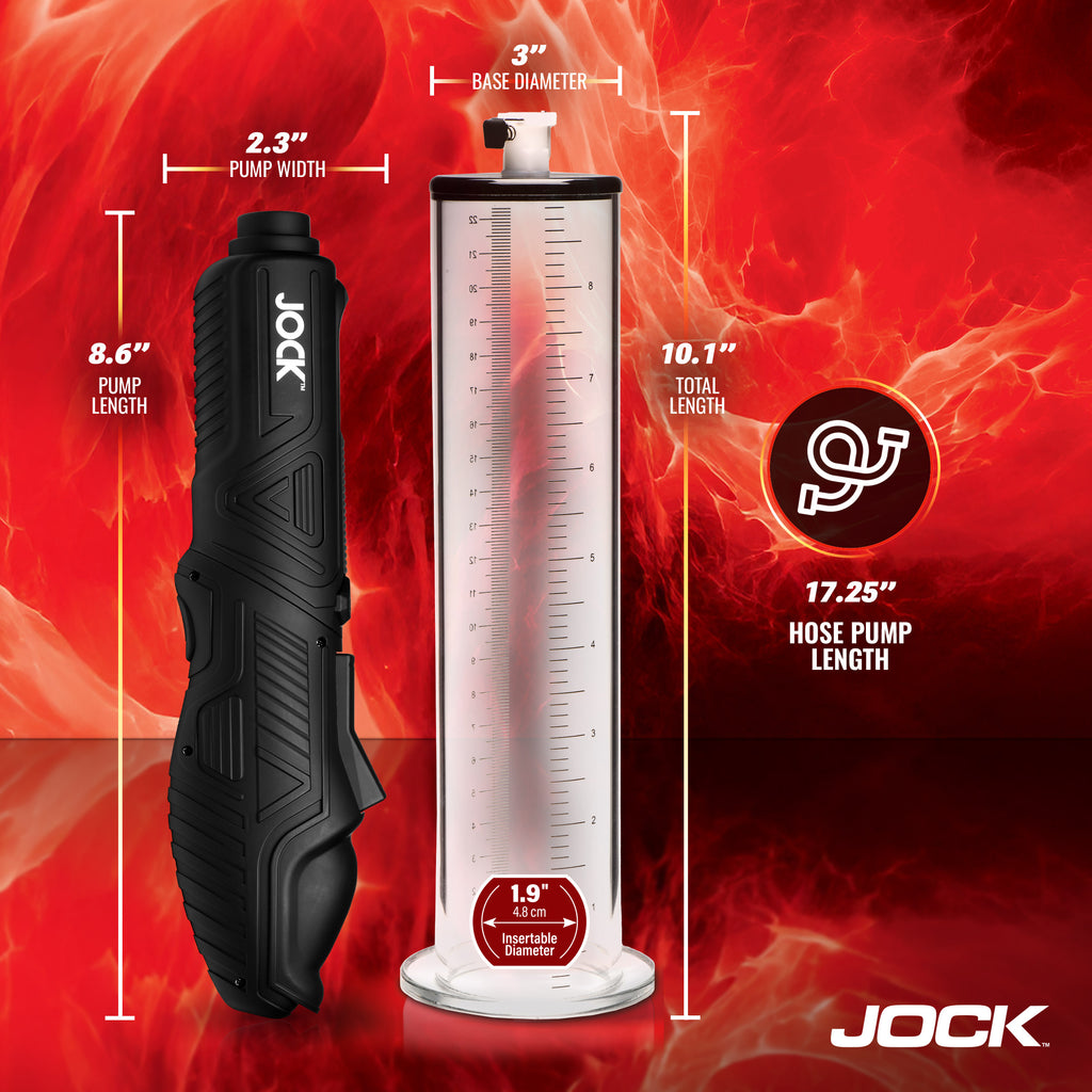 Jock Power Pumper Automatic Penis Pump with Cylinder Black