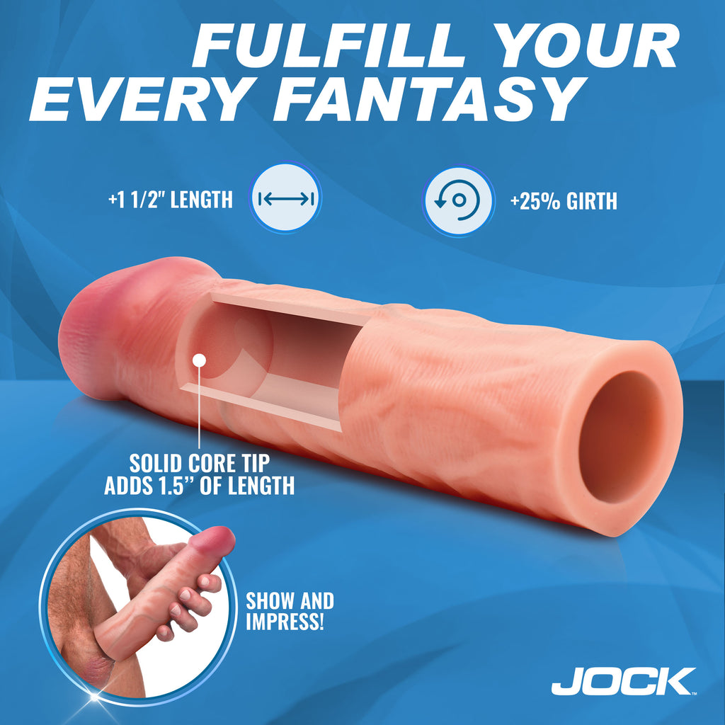 Jock Enhancers 1.5" Silicone Penis Extension Sleeve - Dark Flesh