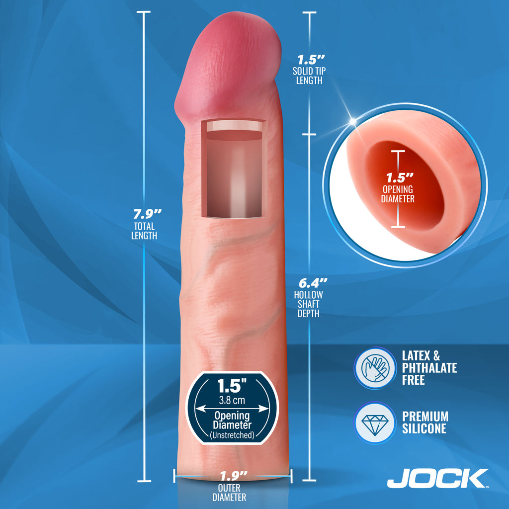 Jock Enhancers 1.5" Silicone Penis Extension Sleeve - Dark Flesh