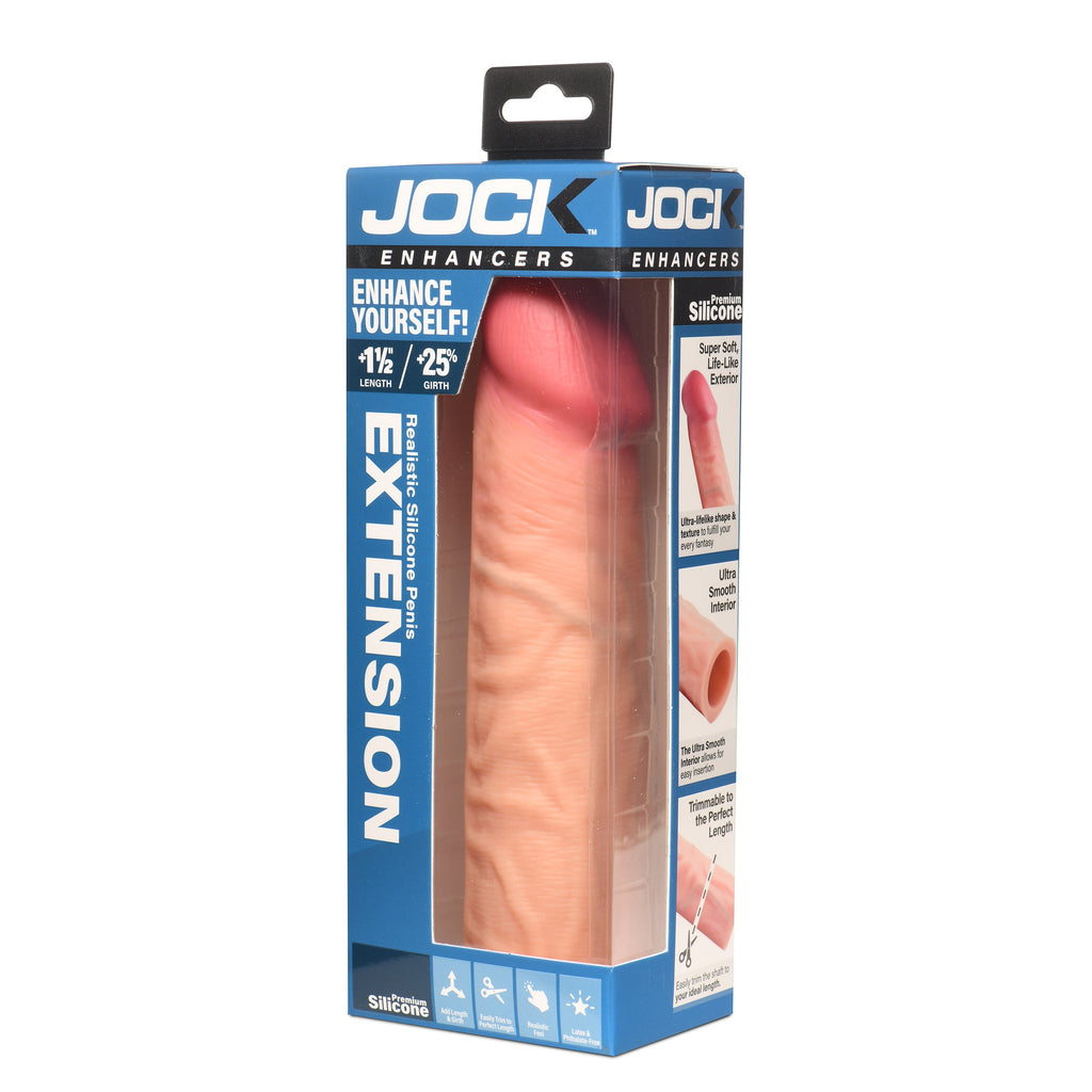 Jock Enhancers 1.5" Silicone Penis Extension Sleeve - Dark Flesh