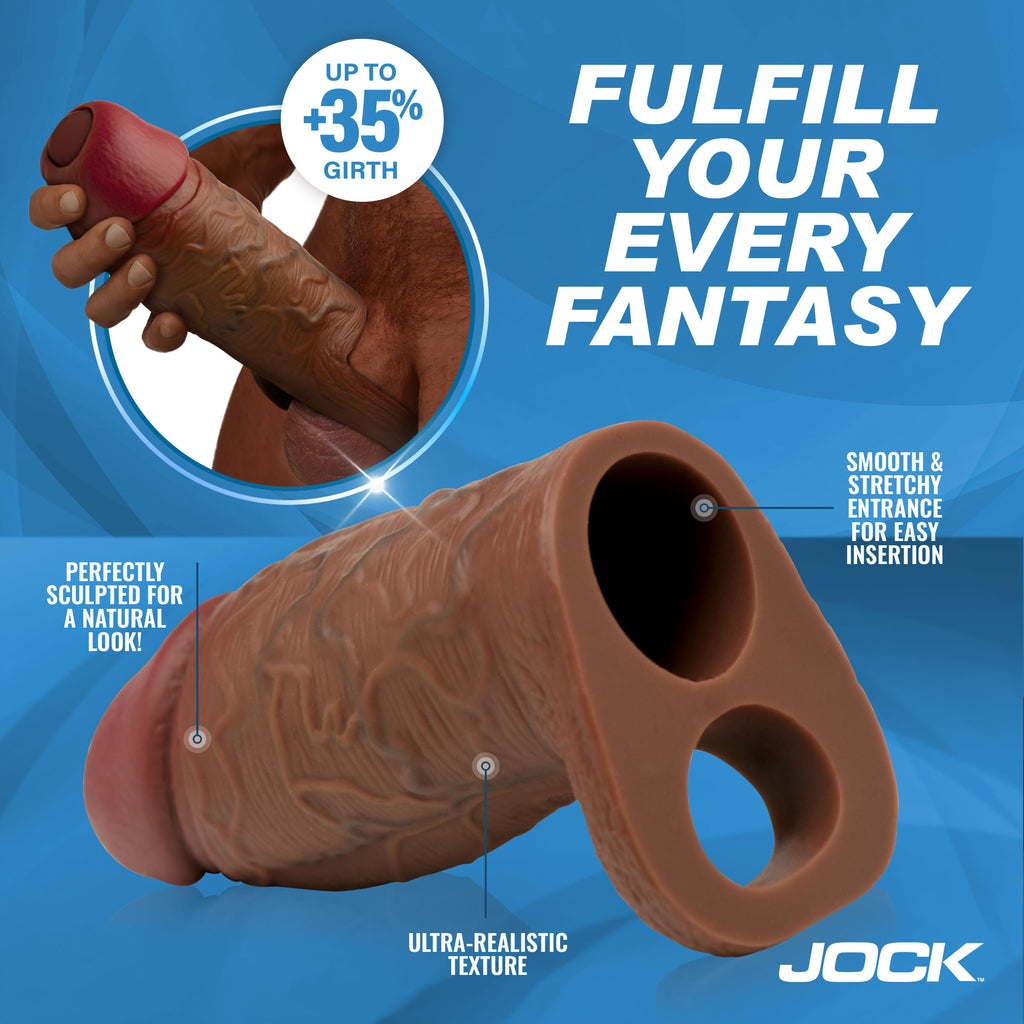 Jock Enhancers Silicone Penis Extension Sleeve - Dark Brown