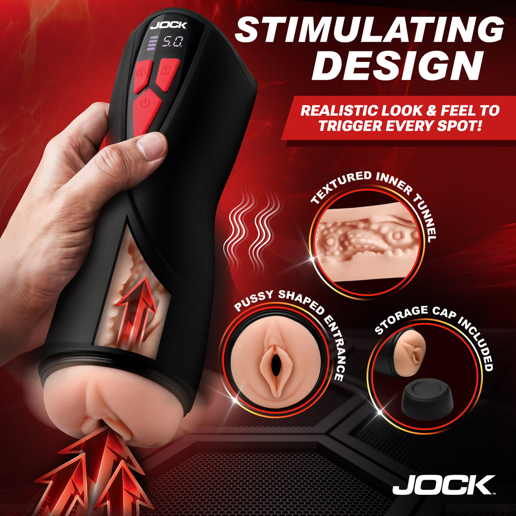 Jock Banger Sucking & Vibrating Pussy Masturbator Black