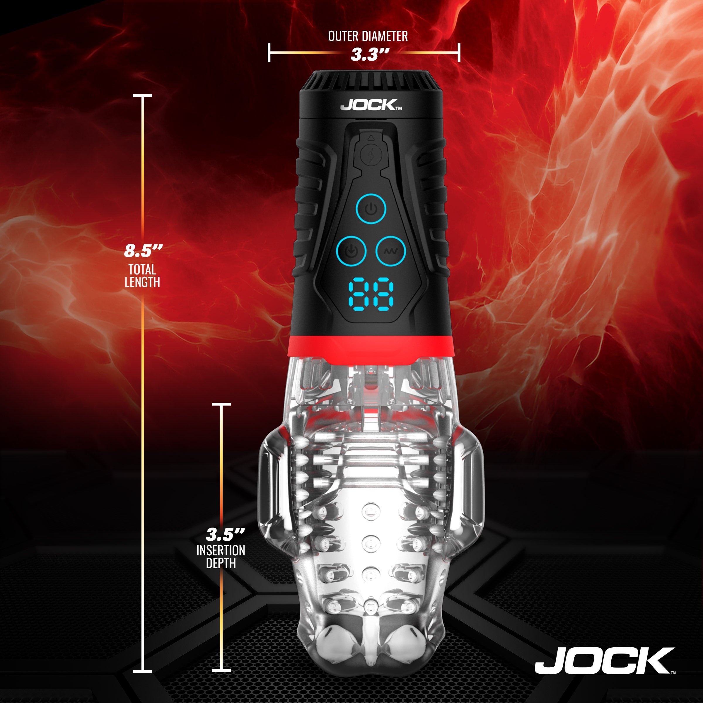 Jock Power Suck Sucking & Vibrating Masturbator Black