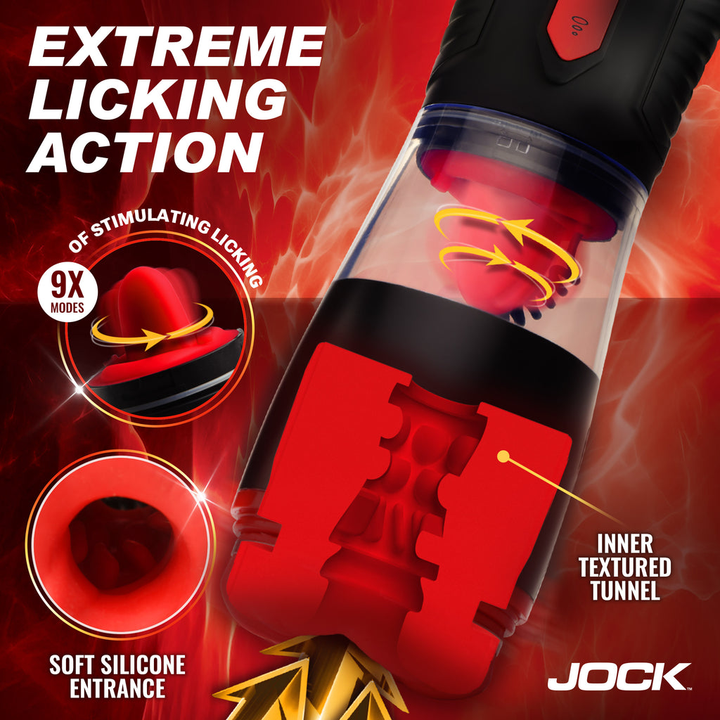 Jock Blow Job Sucking, Licking, and Vibrating Masturbator Black