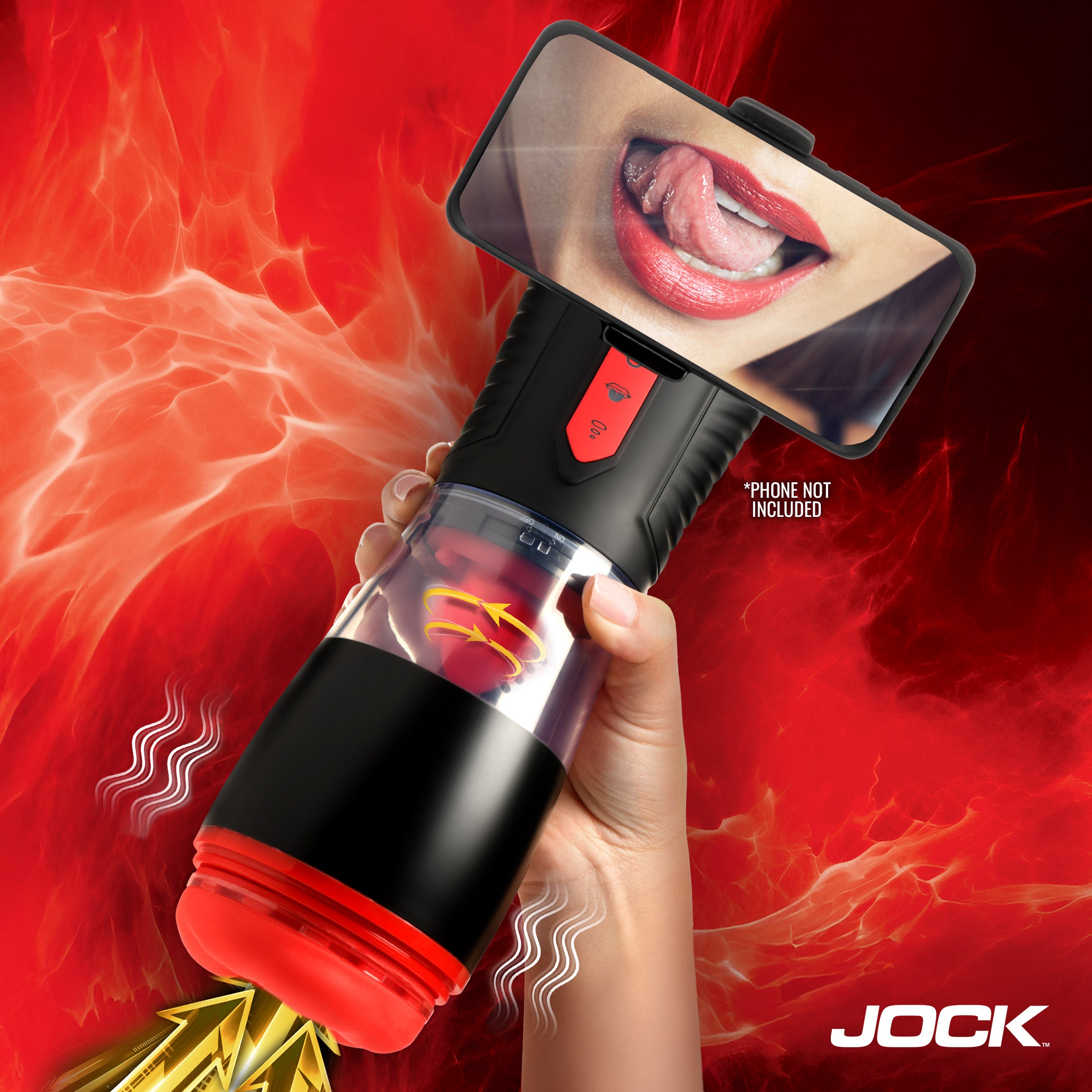 Jock Blow Job Sucking, Licking, and Vibrating Masturbator Black