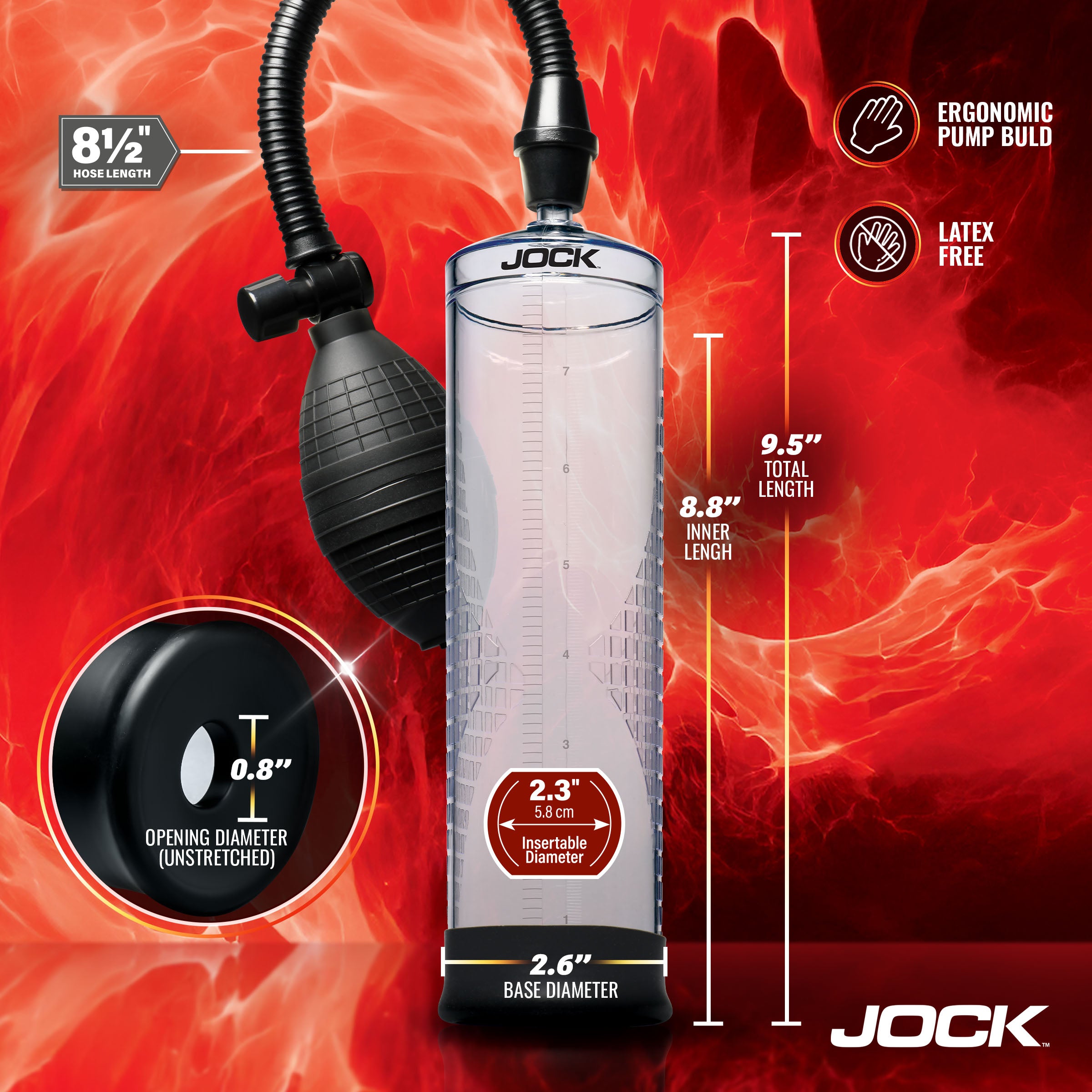 Jock Amp Up Penis Pump with Bulb Black