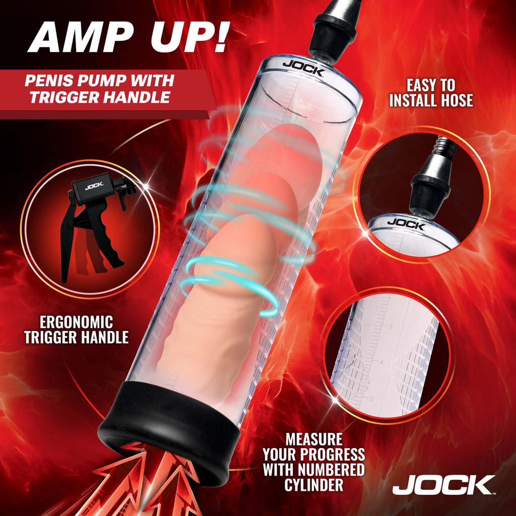 Jock Amp Up Penis Pump with Trigger Handle Black