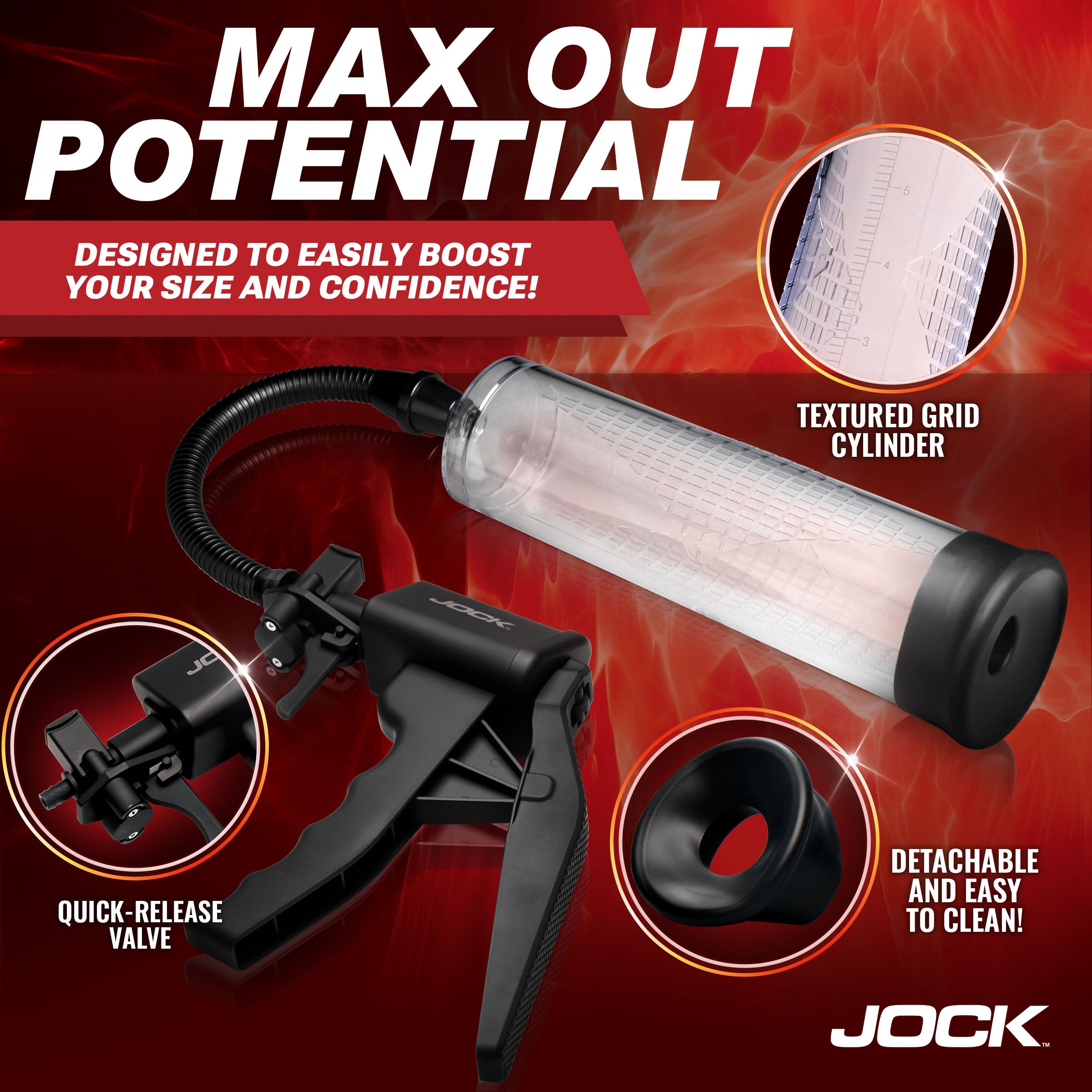 Jock Amp Up Penis Pump with Trigger Handle Black