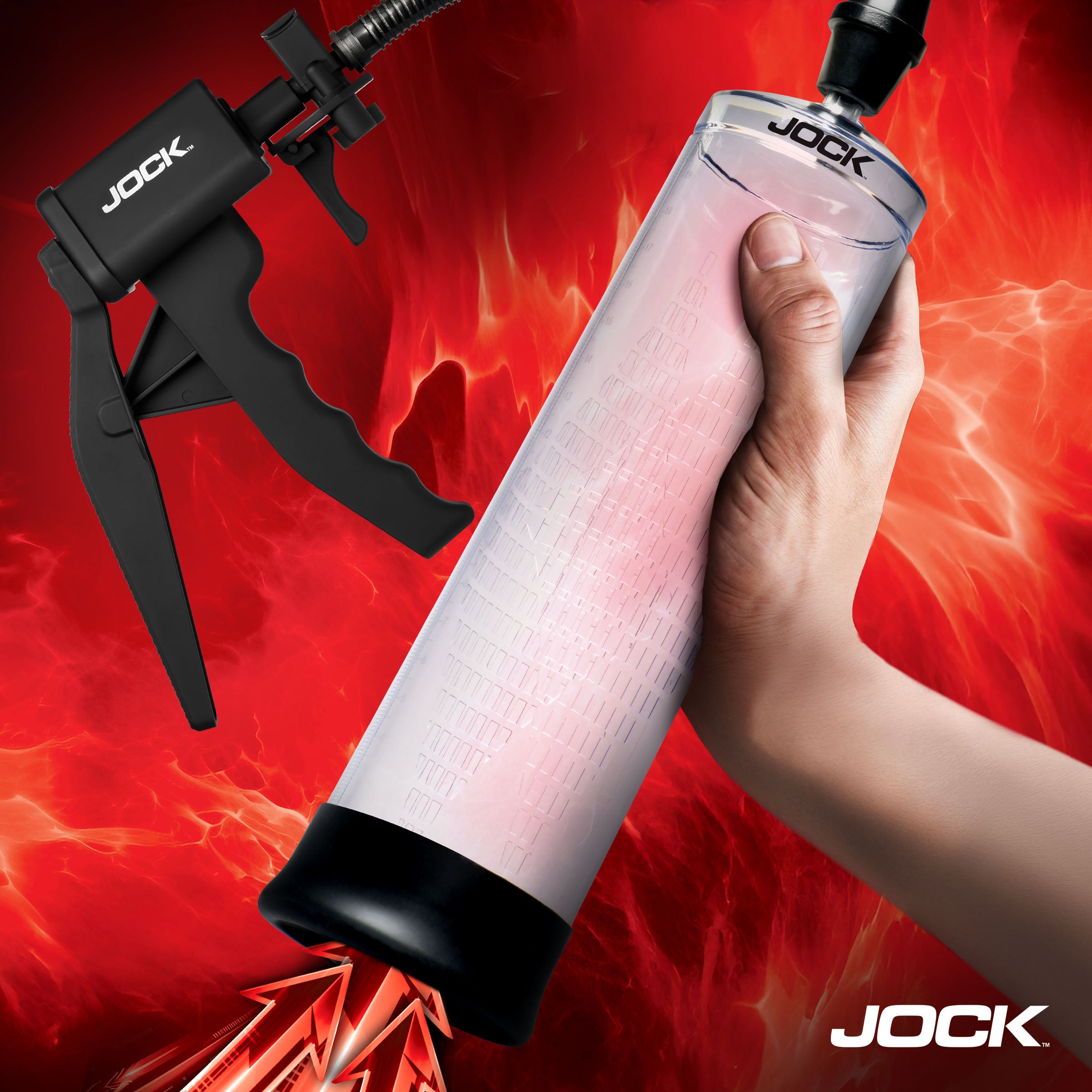 Jock Amp Up Penis Pump with Trigger Handle Black