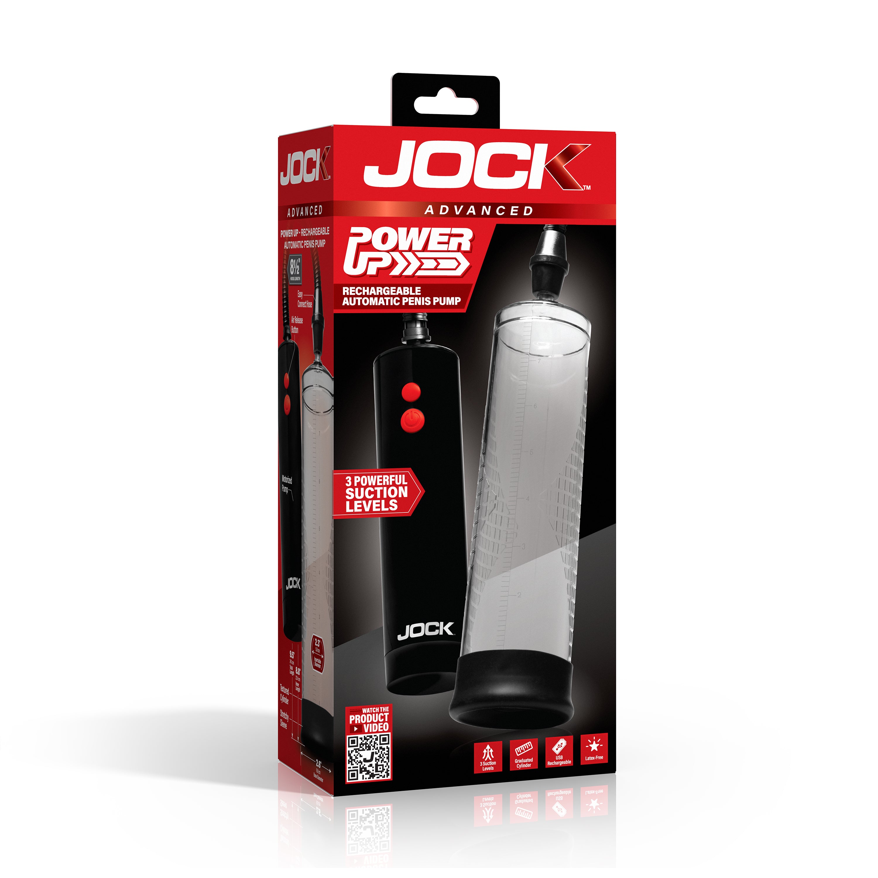 Jock Power Up Rechargeable Automatic Penis Pump Black