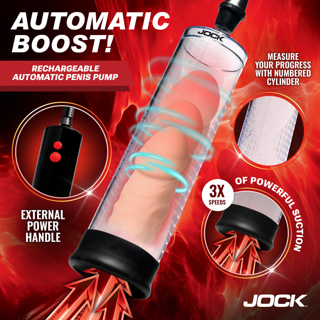 Jock Power Up Rechargeable Automatic Penis Pump Black