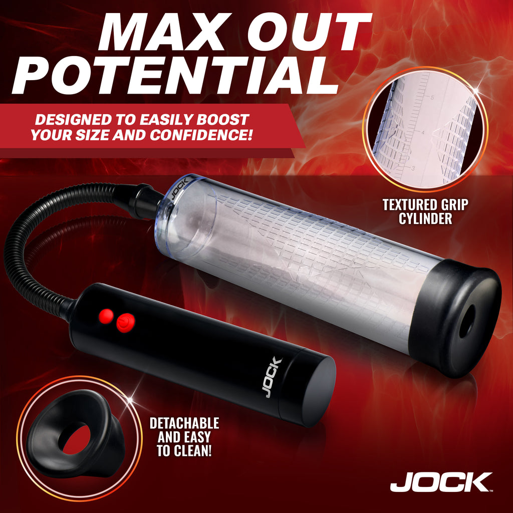 Jock Power Up Rechargeable Automatic Penis Pump Black