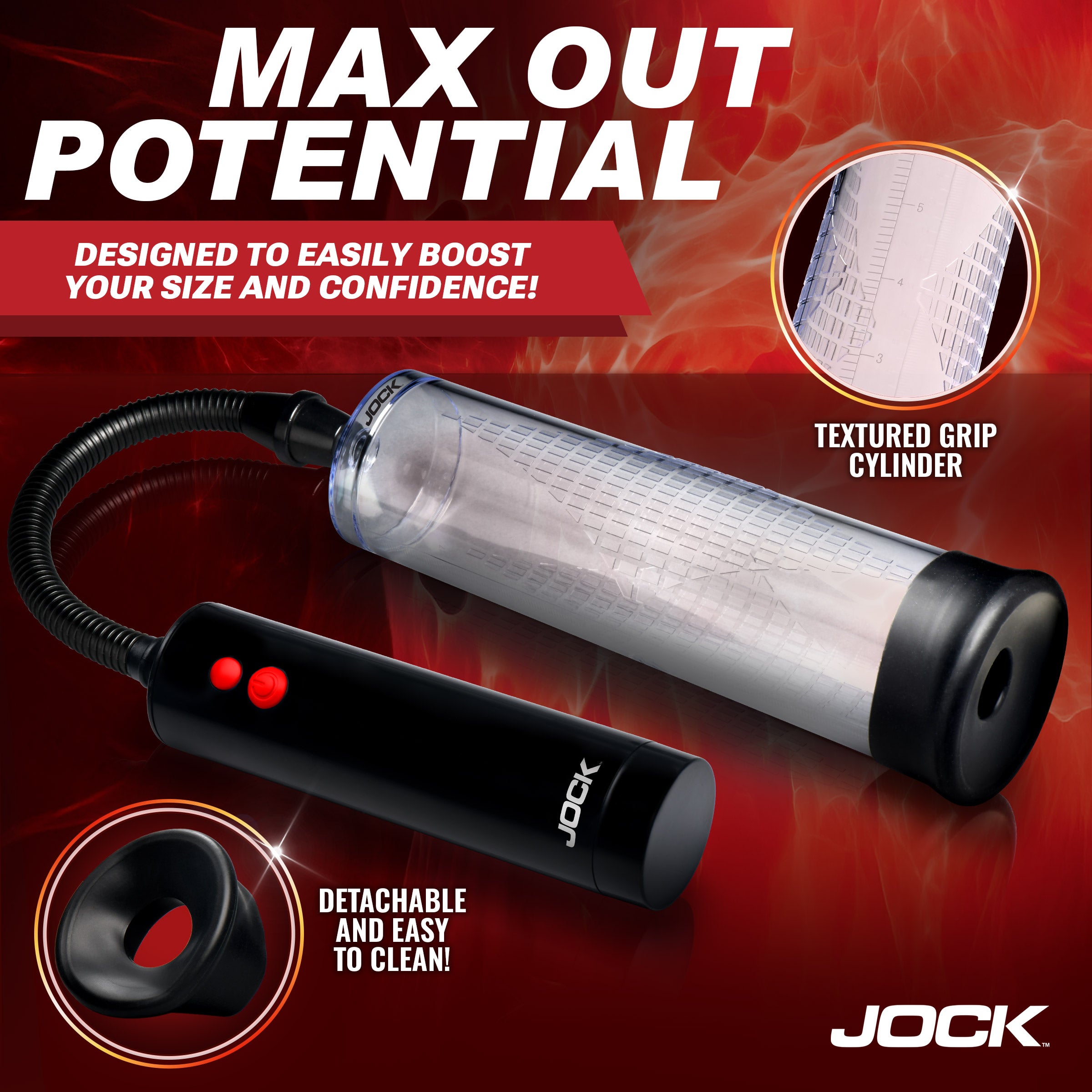 Jock Power Up Rechargeable Automatic Penis Pump Black