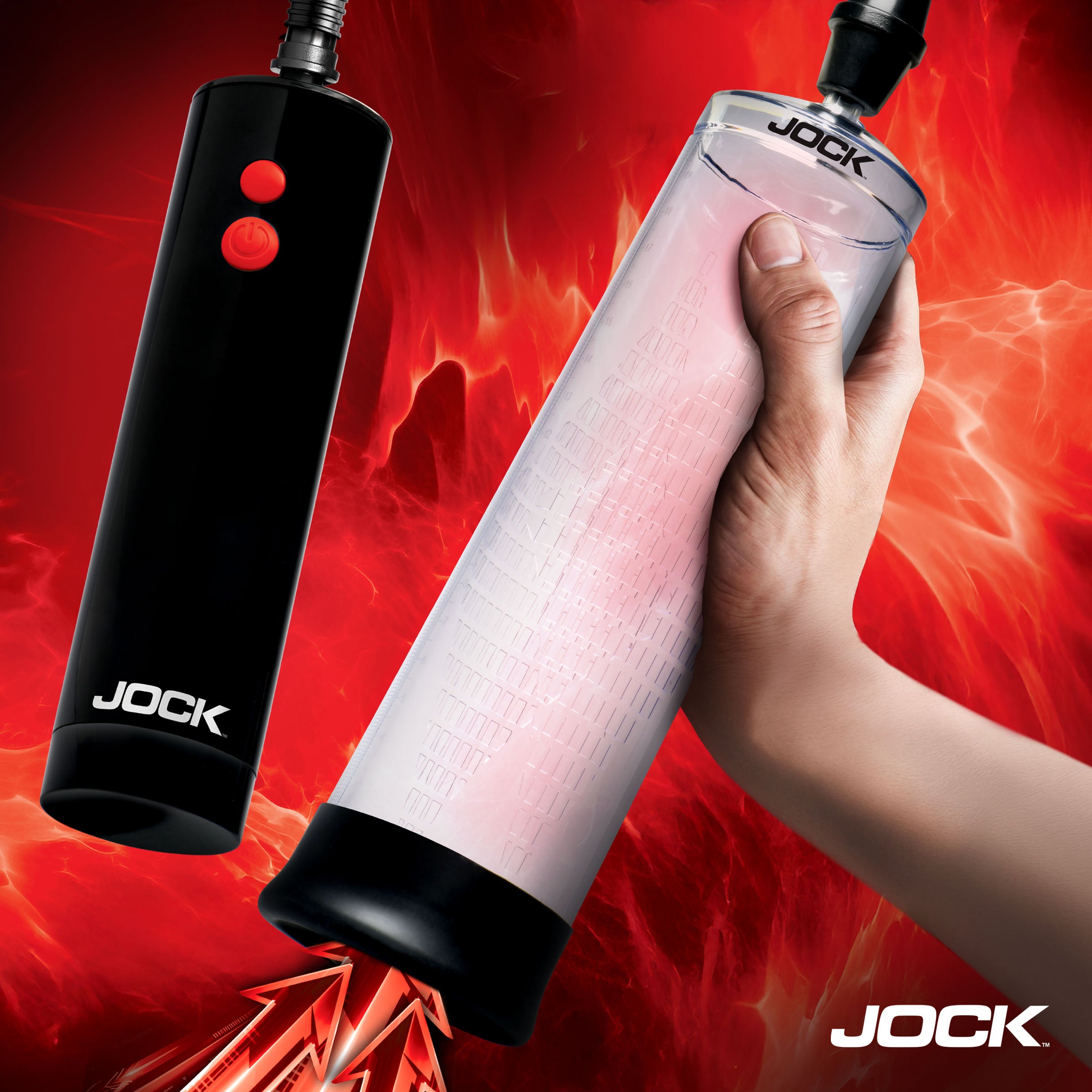 Jock Power Up Rechargeable Automatic Penis Pump Black