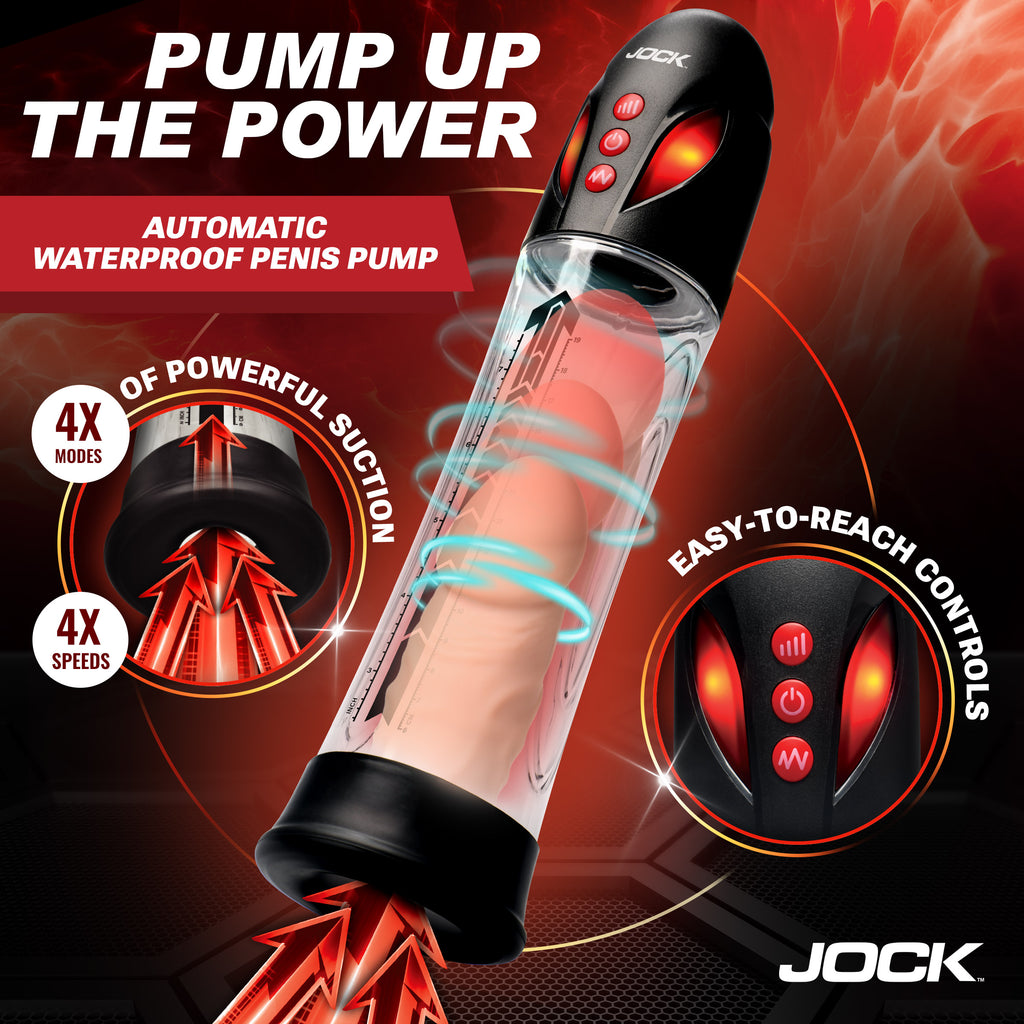 Jock Power Up Automatic Waterproof Penis Pump Black