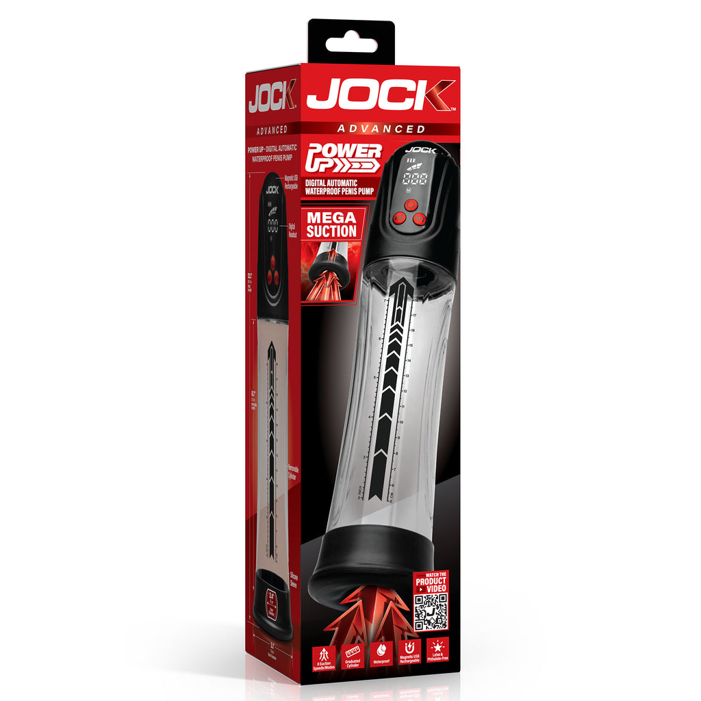Jock Power Up Digital Automatic Waterproof Penis Pump Black