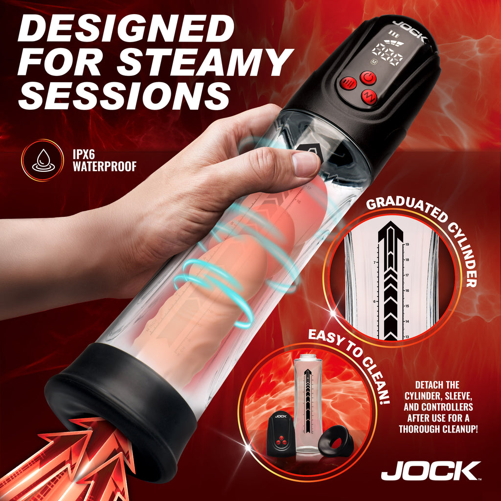 Jock Power Up Digital Automatic Waterproof Penis Pump Black