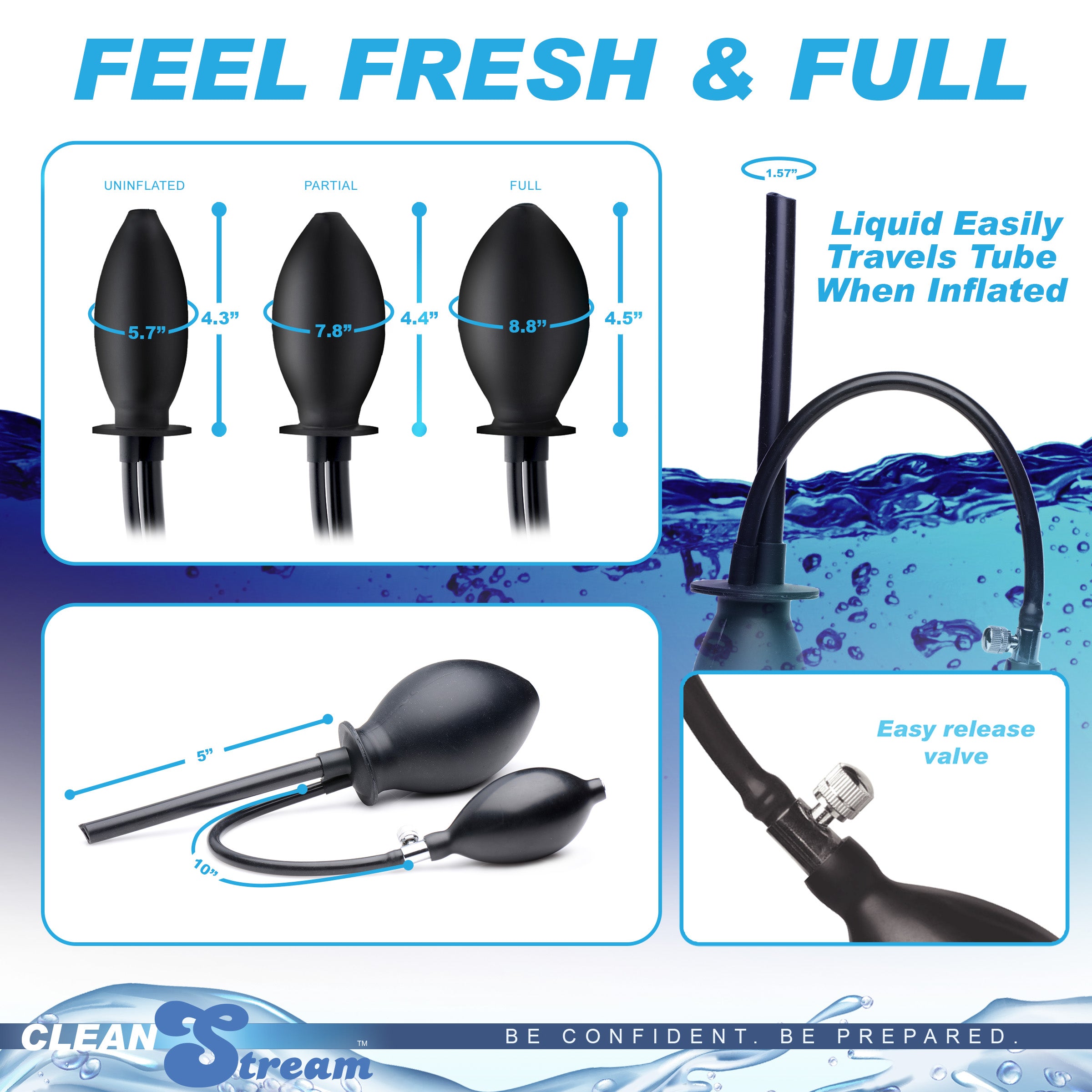 CleanStream CleanStream Inflatable Enema Plug Black