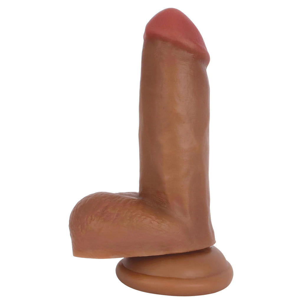 Jock Jock Dark Bareskin Dildo with Balls - 6 Inch Brown