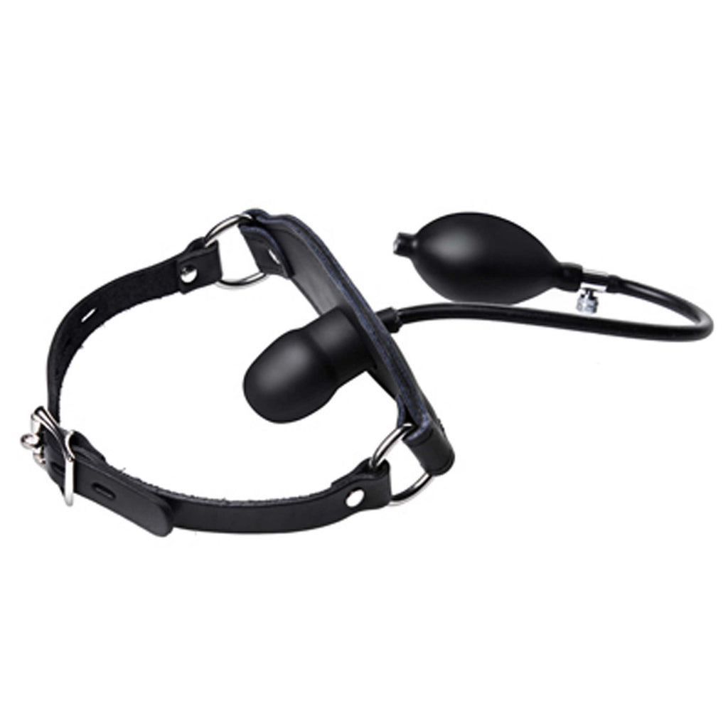 Master Series Silencer Inflatable Locking Silicone Penis Gag Black