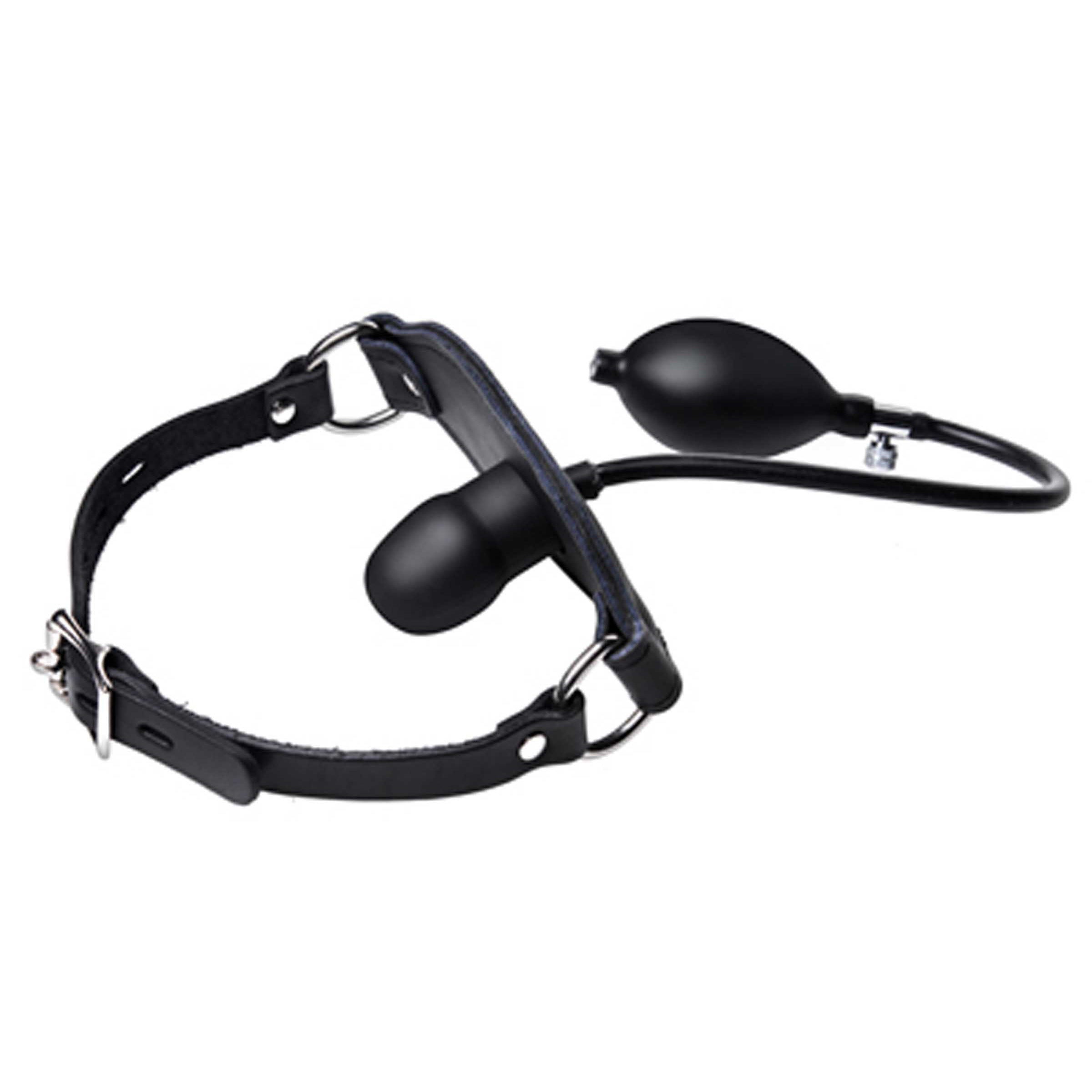 Master Series Silencer Inflatable Locking Silicone Penis Gag Black