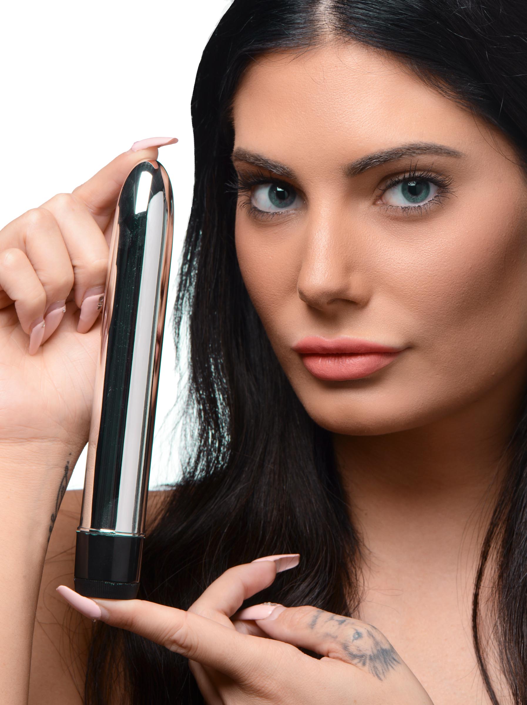 Trinity Vibes Trinity 7-Inch Slim Silver Vibrator Grey