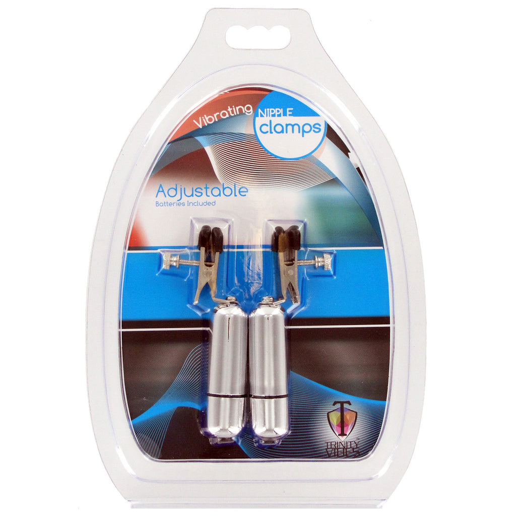 Trinity Men Wireless Vibrating Nipple Clamps Grey