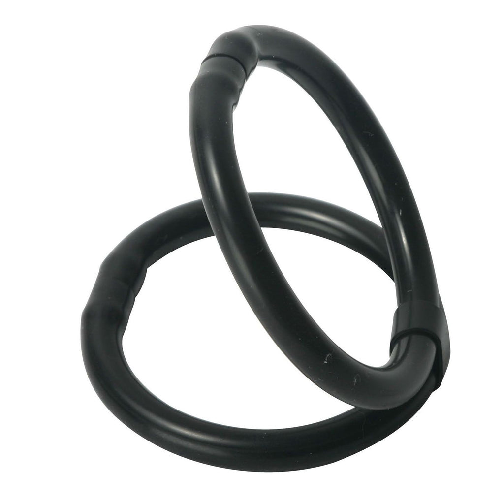Trinity Men Easy Release Silicone Duo Cock Ring Black