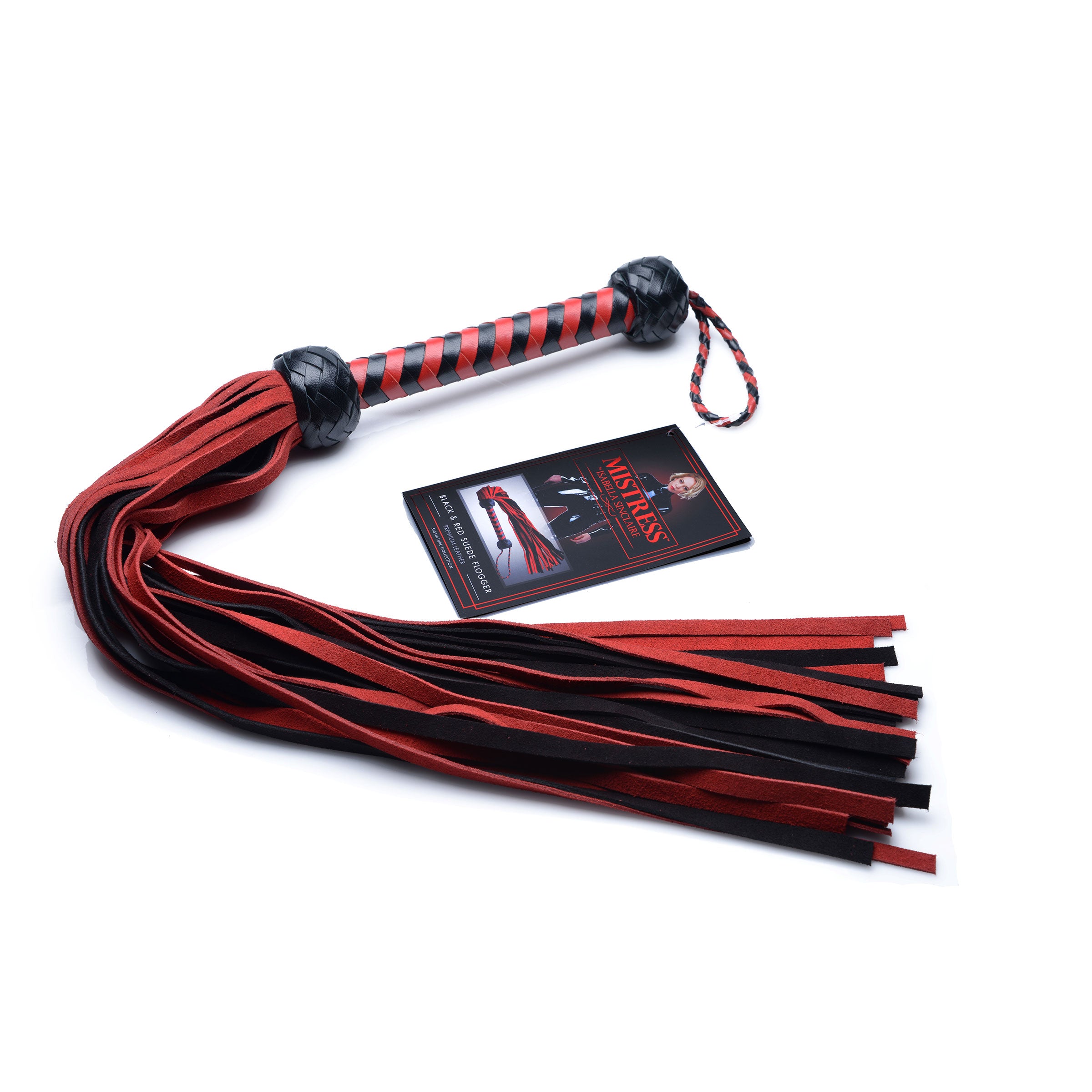 Mistress by Isabella Sinclaire Isabella Sinclaire Black and Red Suede Flogger Black