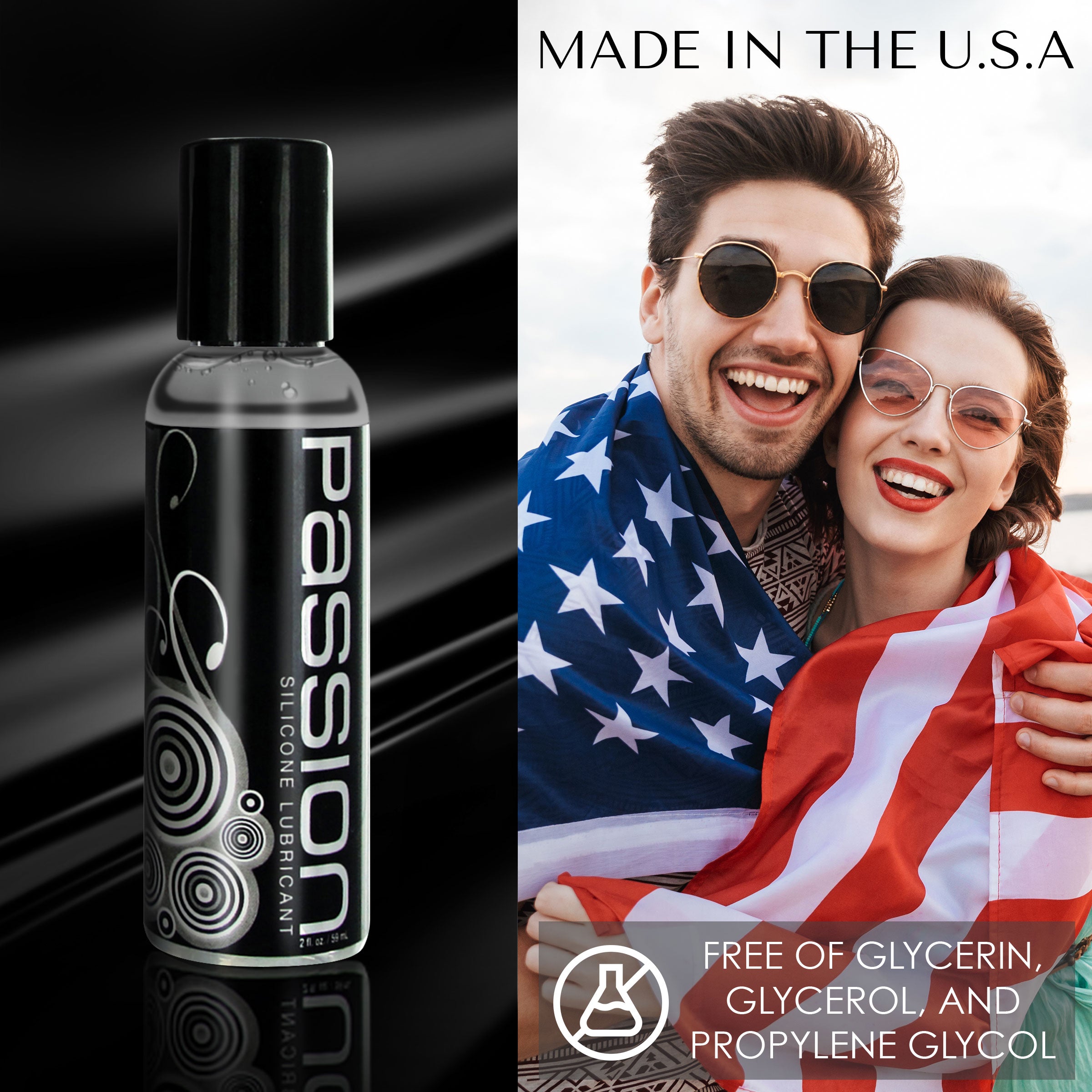 Passion Lubricants Passion Premium Silicone Lubricant - 8 oz Clear / 2 oz