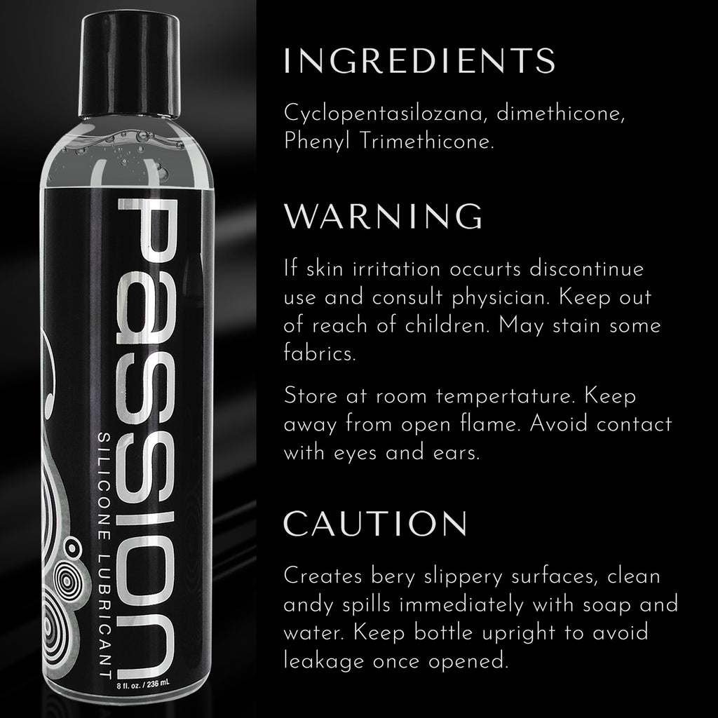 Passion Lubricants Passion Premium Silicone Lubricant - 8 oz Clear / 8 oz
