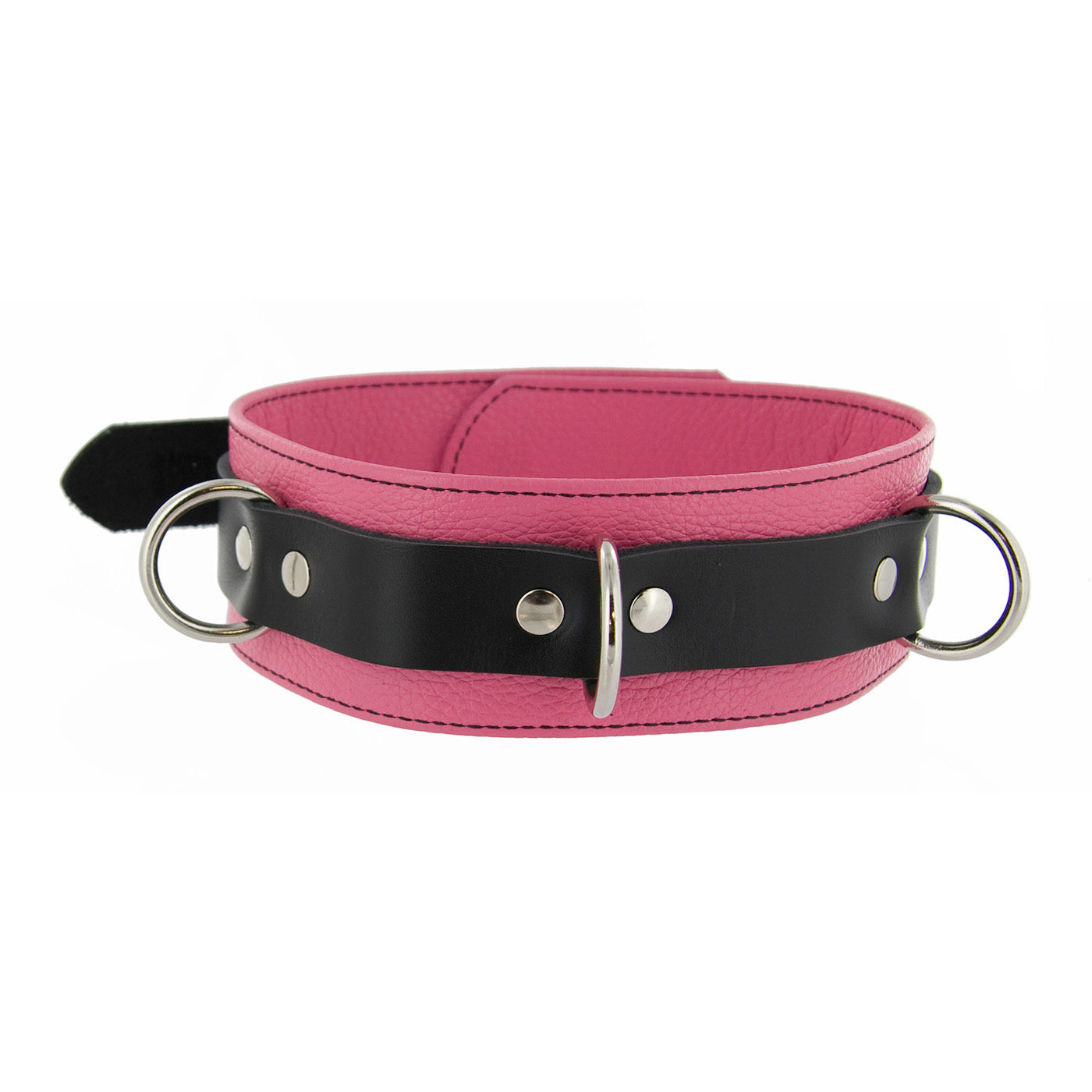 Strict Leather Strict Leather Deluxe Locking Collar - Pink and Black Pink