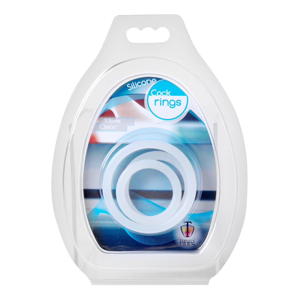 Trinity Men Trinity Silicone Cock Rings Clear Clear