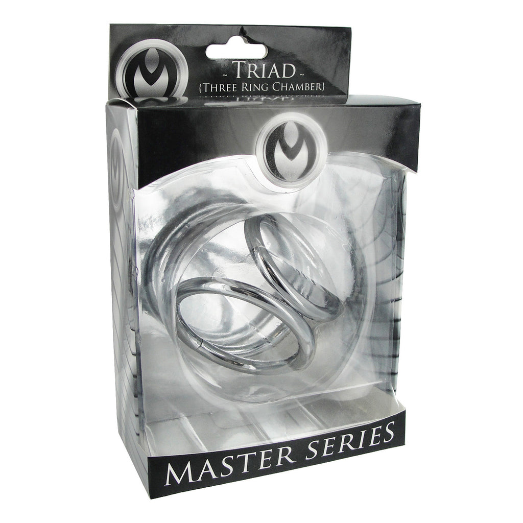 Master Series The Triad Chamber Cock and Ball Ring- Medium Grey / Medium