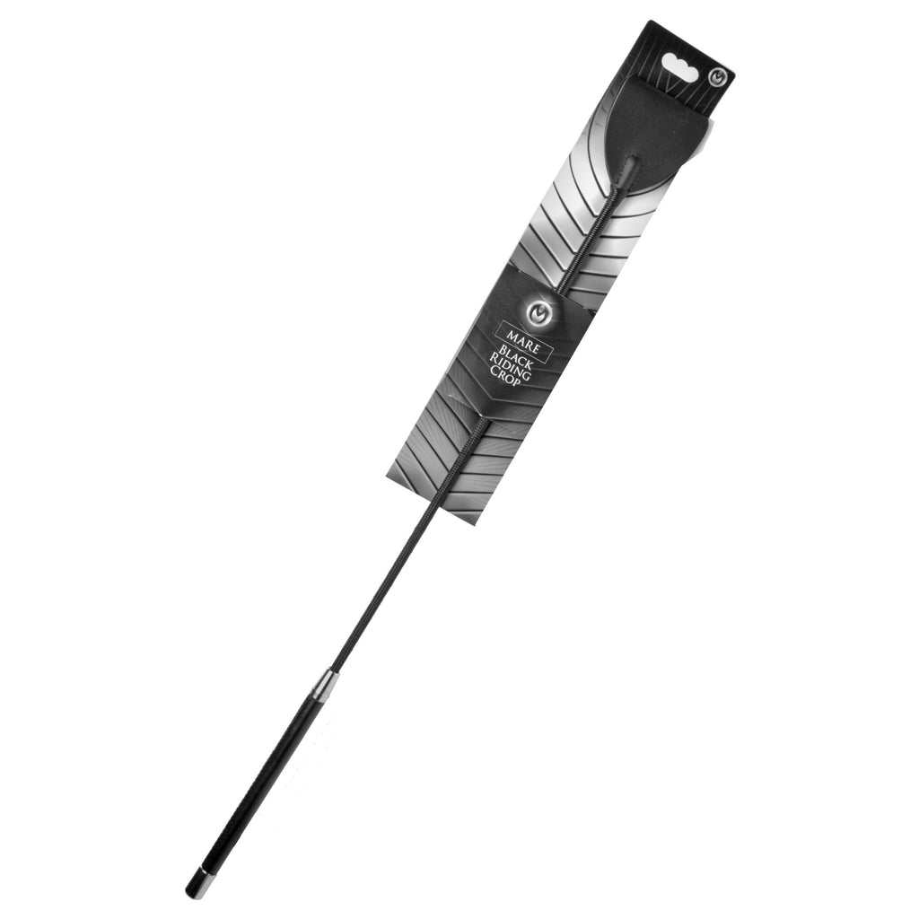 Master Series Mare Black Leather Riding Crop Black