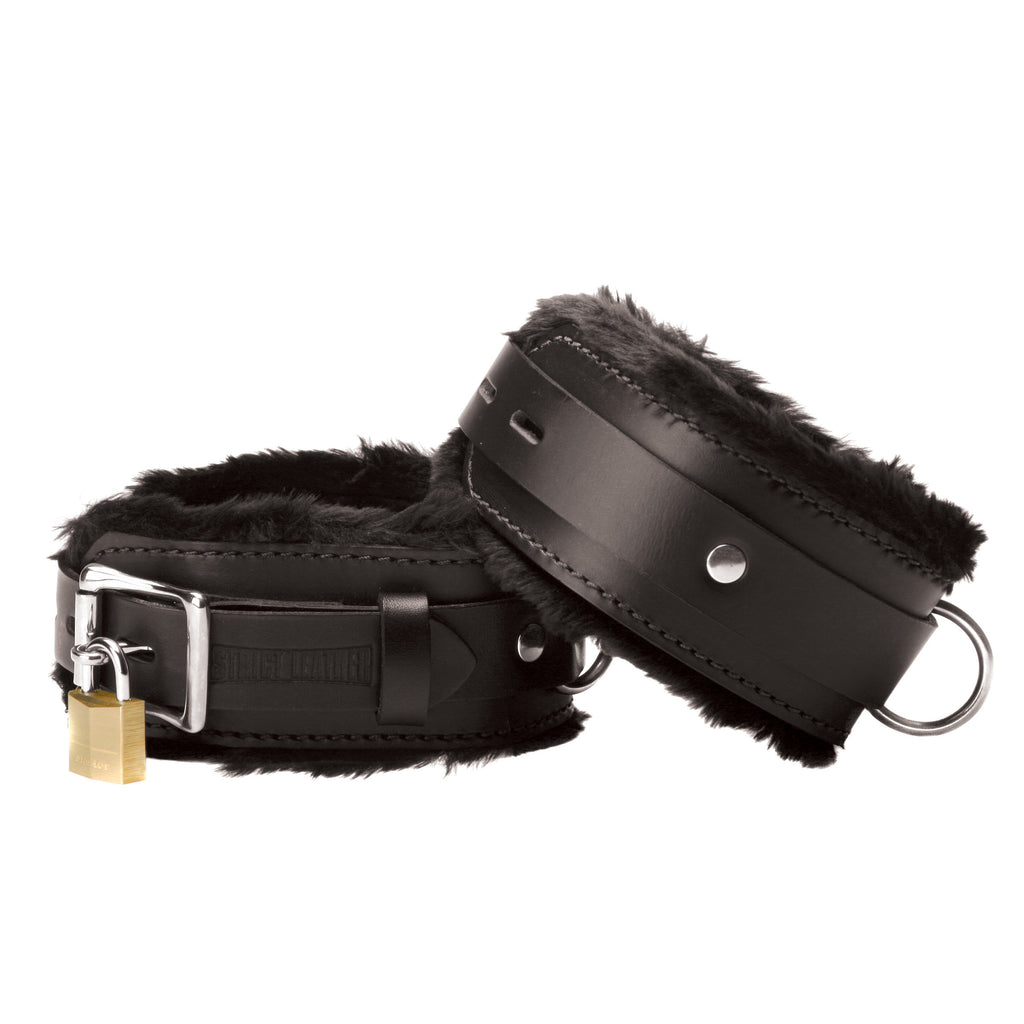 Strict Leather Strict Leather Premium Fur Lined Wrist Cuffs Black