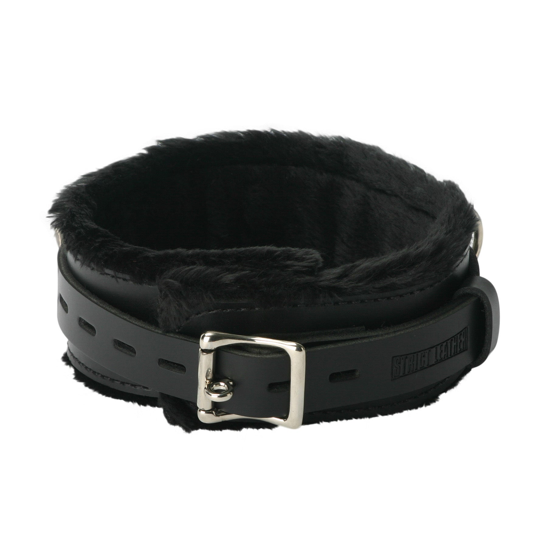 Strict Leather Strict Leather Premium Fur Lined Locking Collar- XL Black / Small/Medium