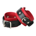 Strict Leather Strict Leather Deluxe Black and Red Locking Wrist Cuffs Red