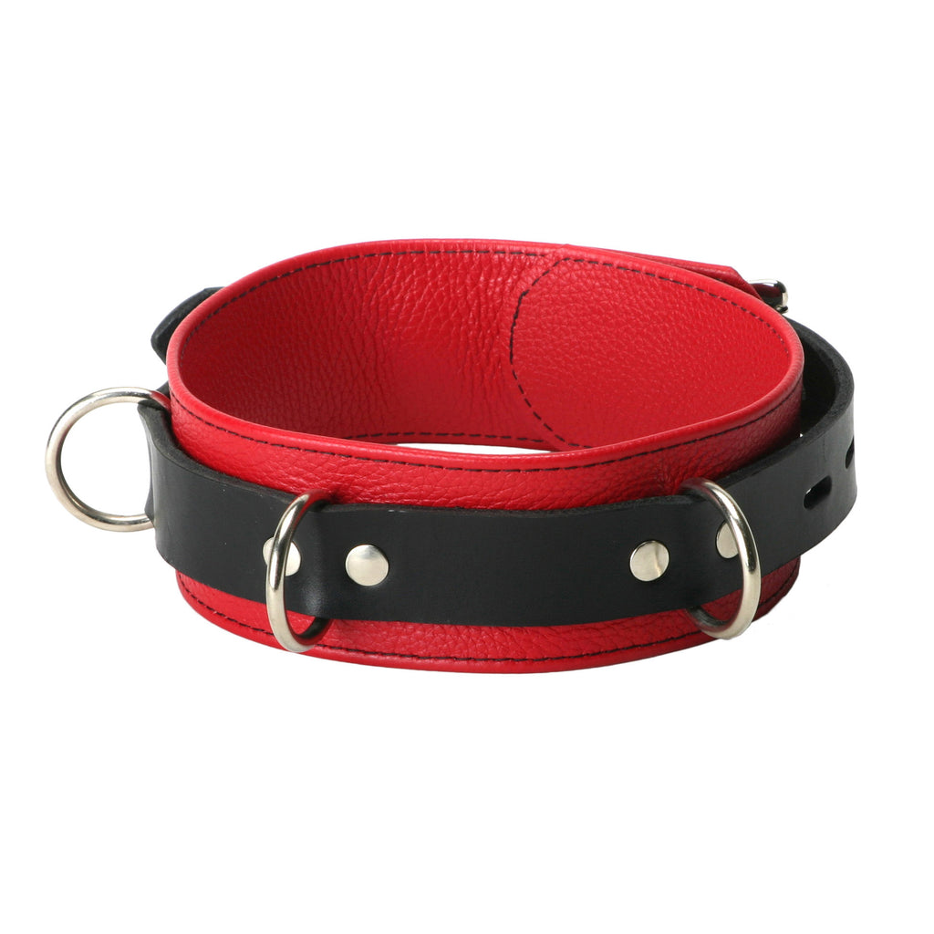 Strict Leather Strict Leather Deluxe Red and Black Locking Collar Red