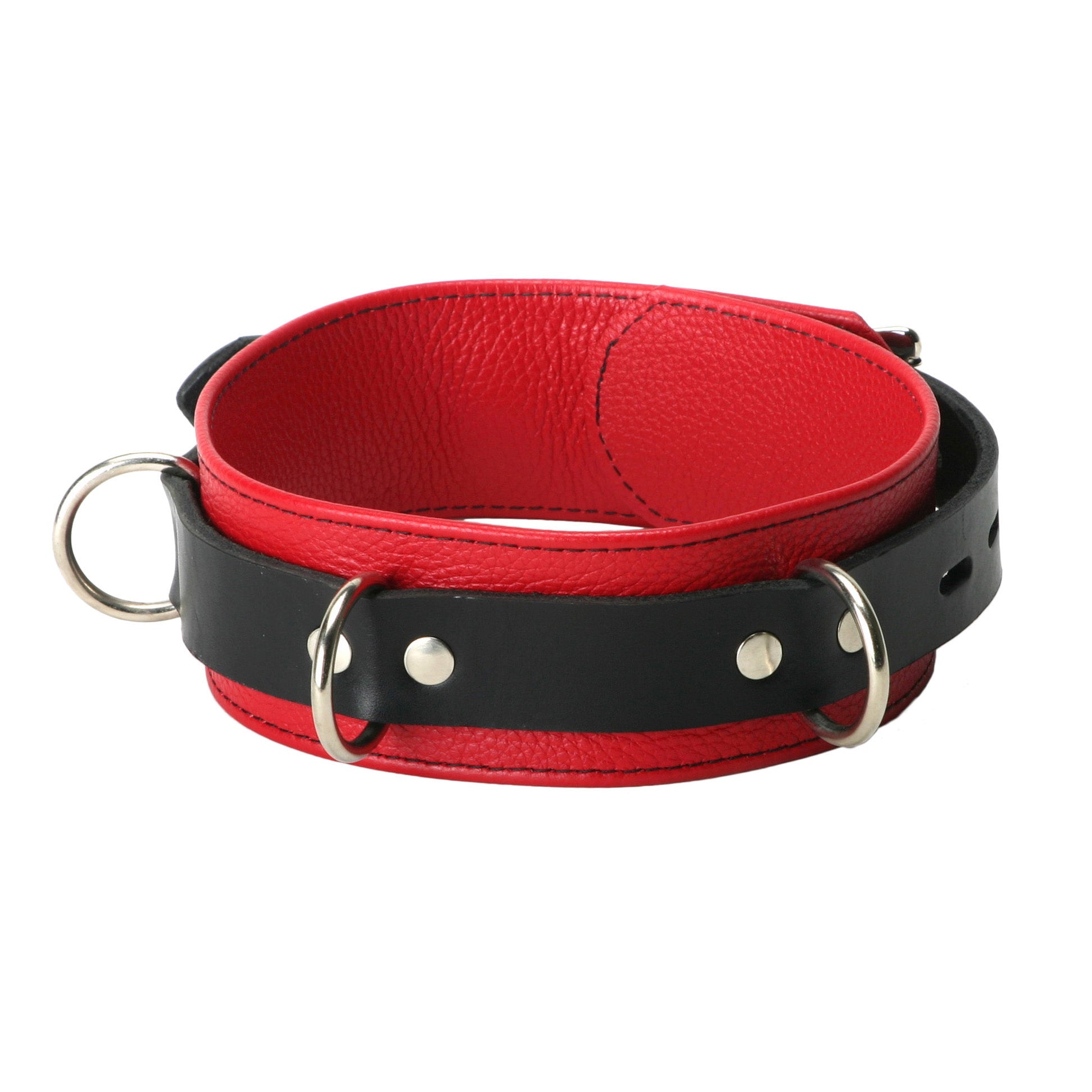 Strict Leather Strict Leather Deluxe Red and Black Locking Collar Red