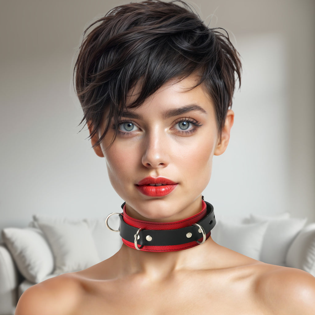 Strict Leather Strict Leather Deluxe Red and Black Locking Collar Red