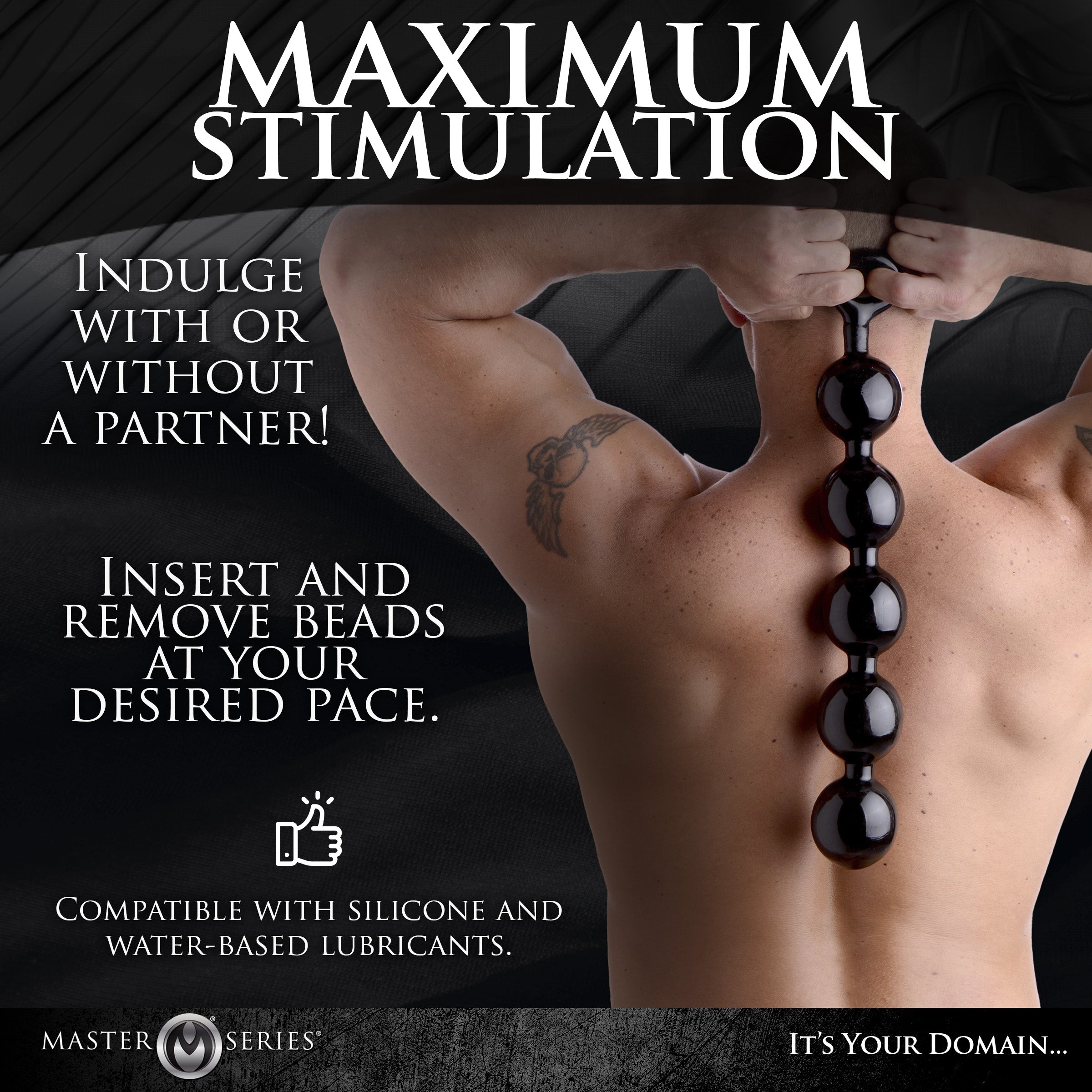 Master Series Black Baller Anal Beads Black