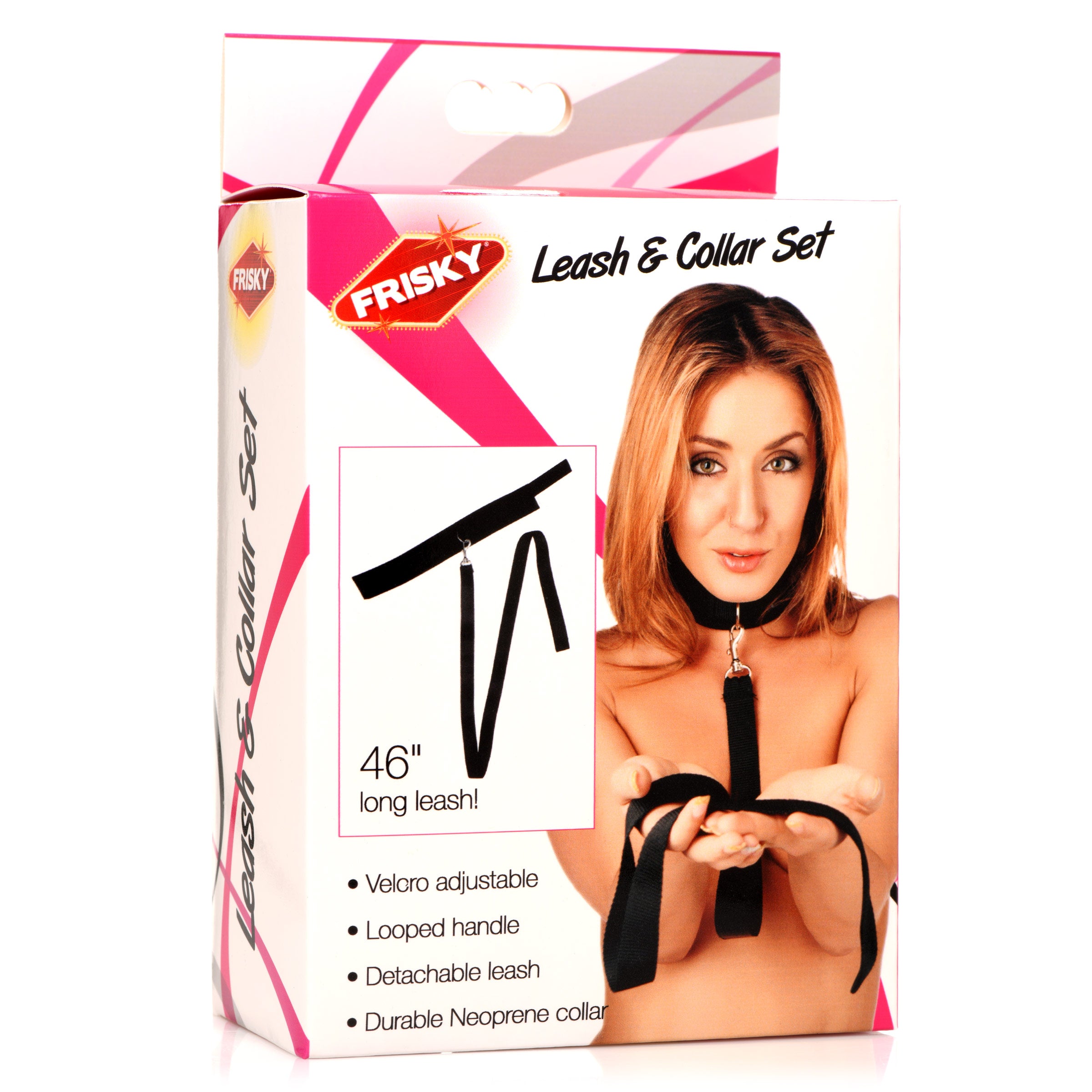 Frisky Frisky 46 Inch Leash and Collar Set Black